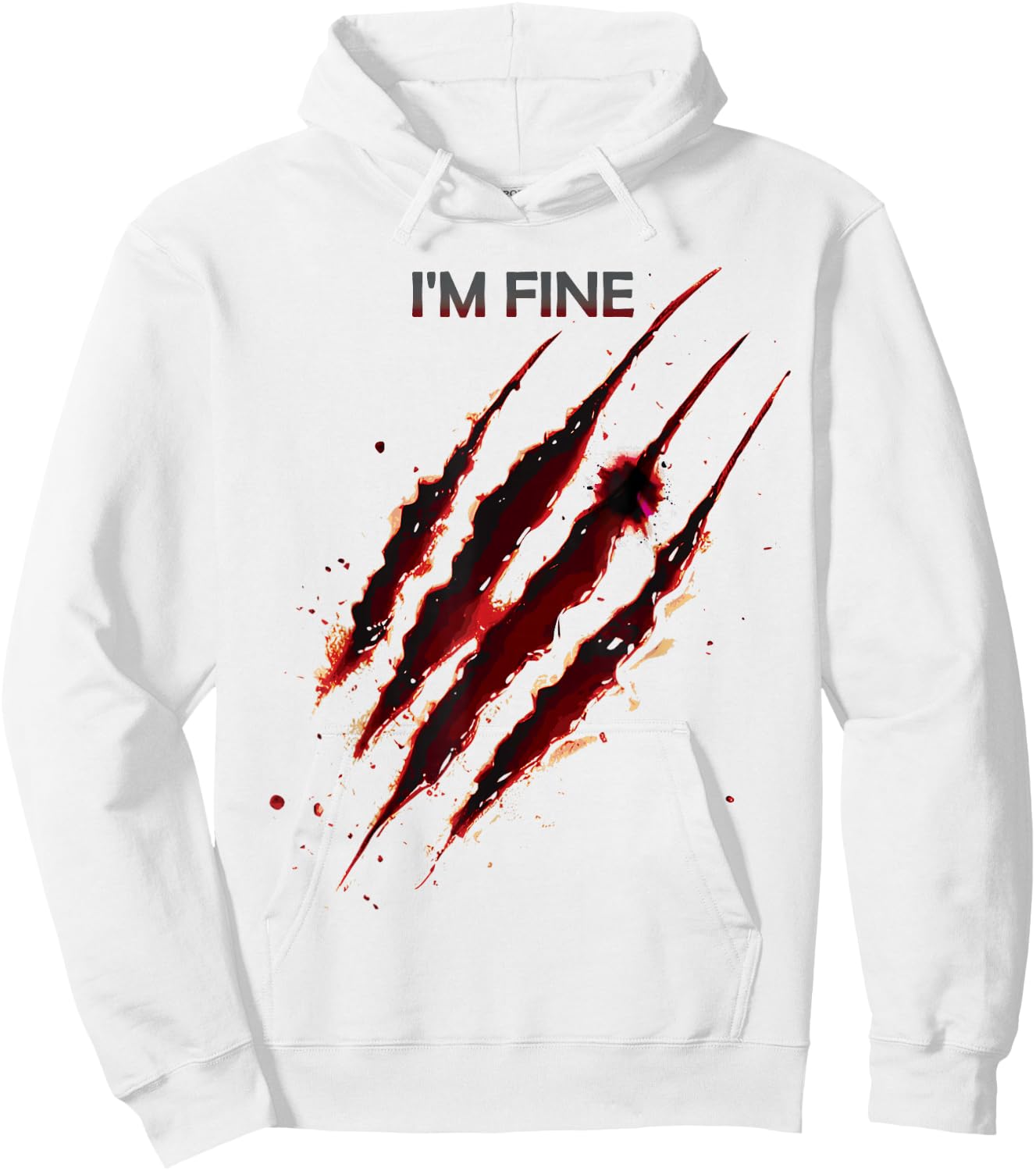 I'm Fine Bloody Shirt Zombie Blood Splatter Halloween Hoodie - Hoodie | White