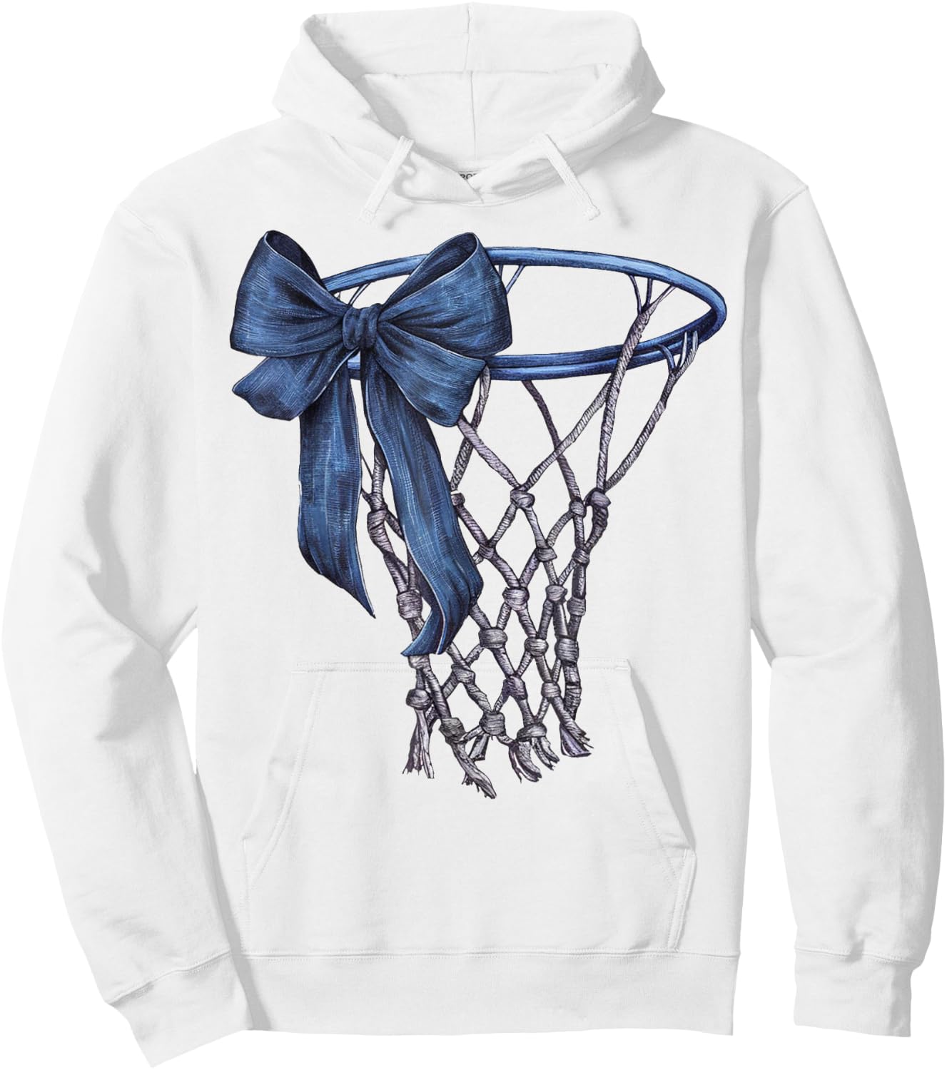 Coquette Basketball Game Day Mama Bow Vintage Hoodie - Hoodie | White