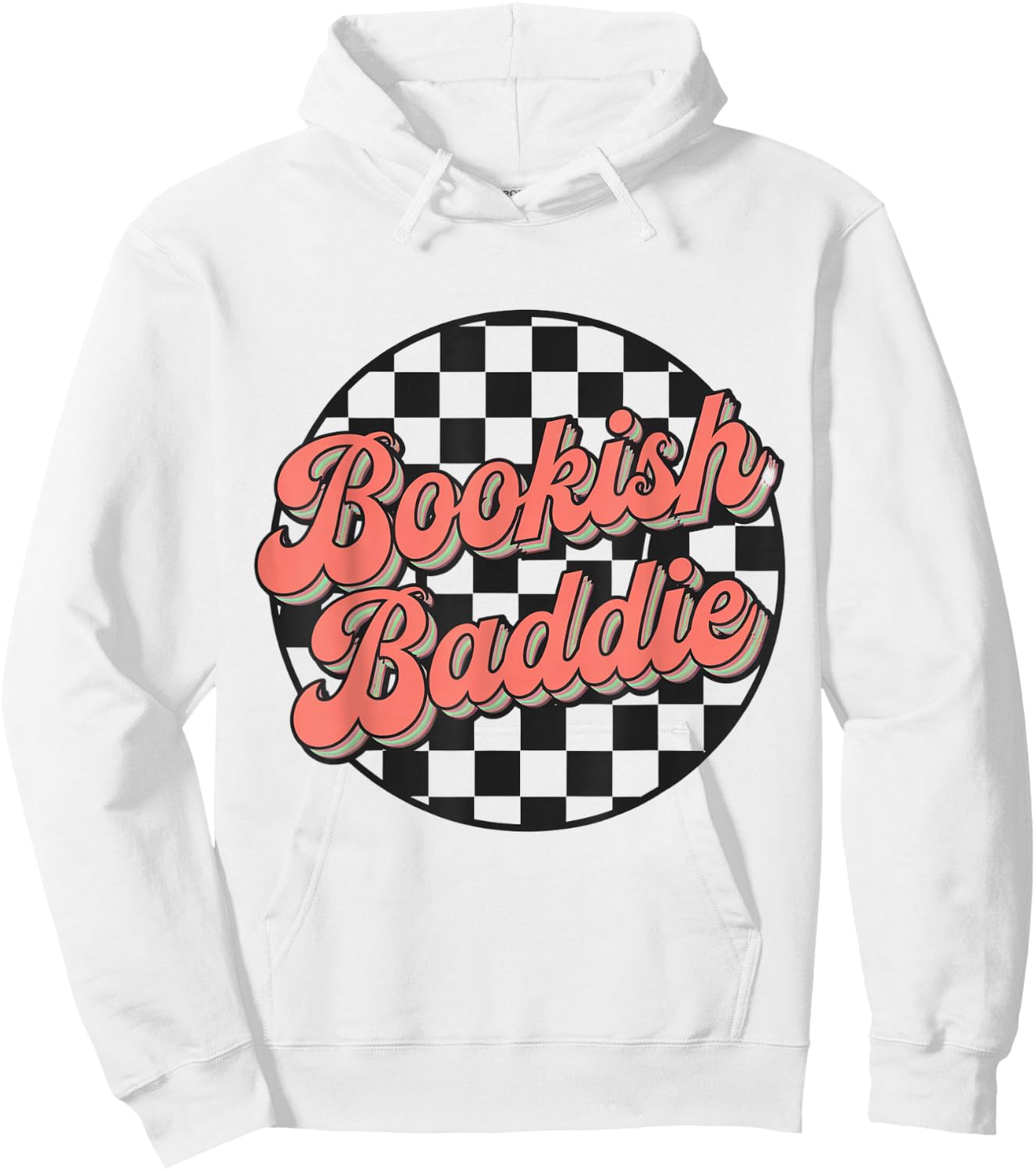 Bookish Baddie Retro Aesthetic Typography Hoodie - Hoodie | White
