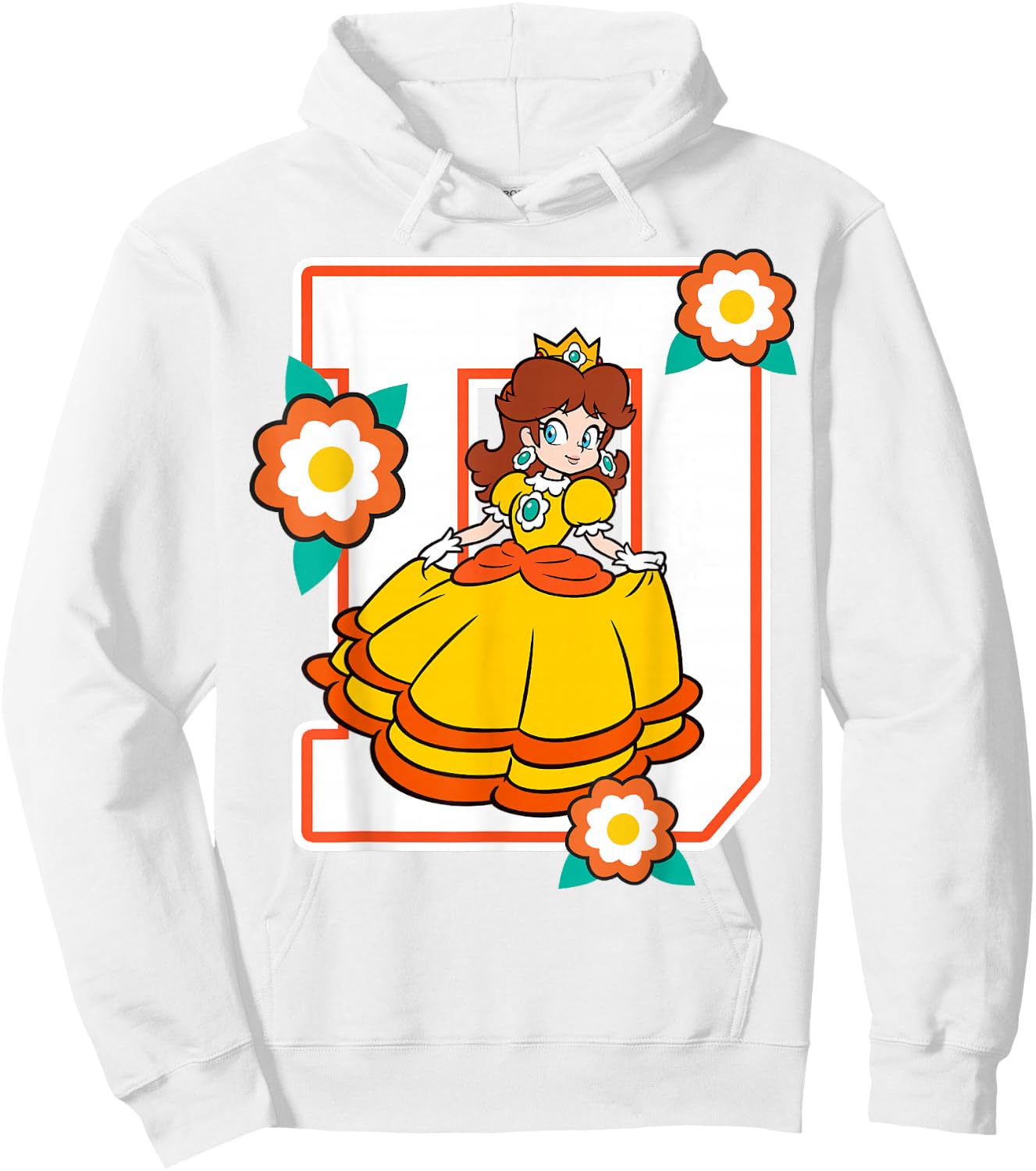 Super Mario Daisy Flowers Poster Graphic Hoodie - Hoodie | White
