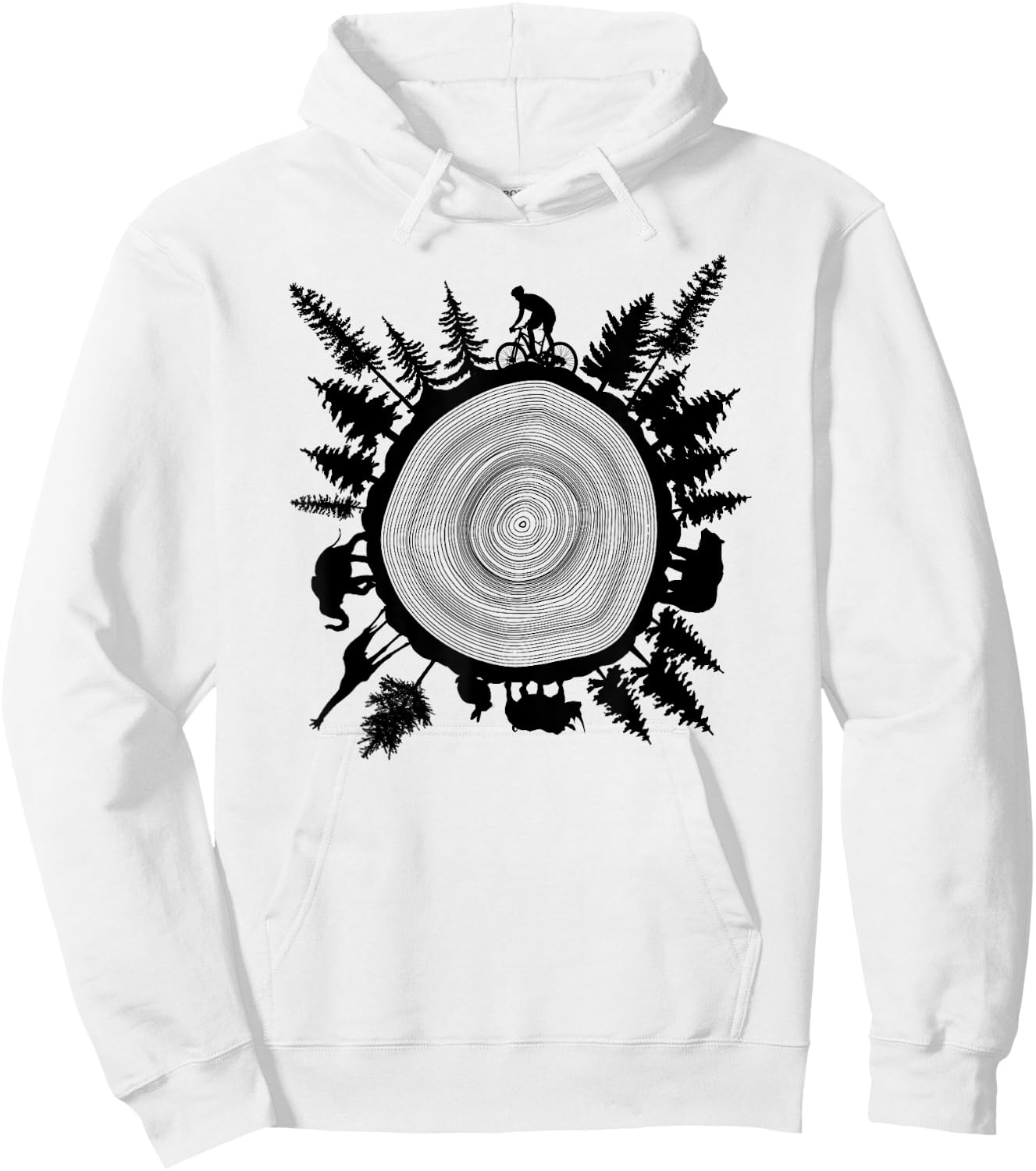 Into The Woods - Tree Ring T Shirt Design Hoodie - Hoodie | White