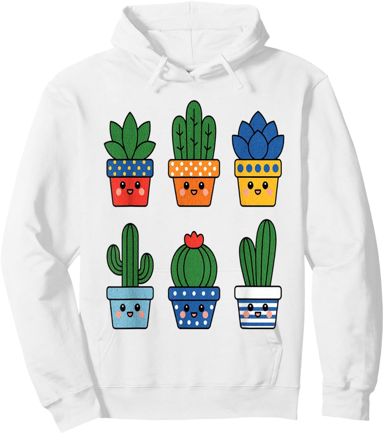 Cute Cactus pots Men Women Kids Toddlers Boys Girls Hoodie - Hoodie | White