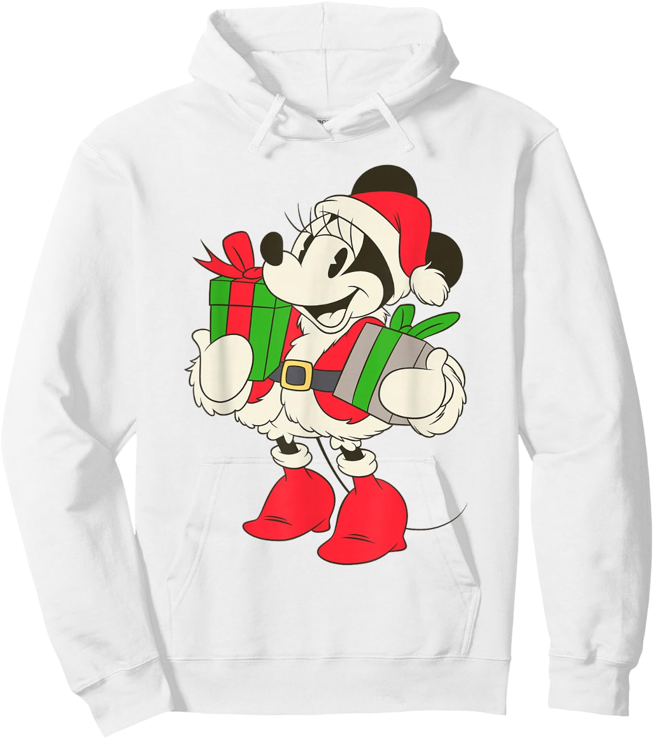 Disney Vintage Santa Minnie Mouse Holiday Hoodie - Hoodie | White