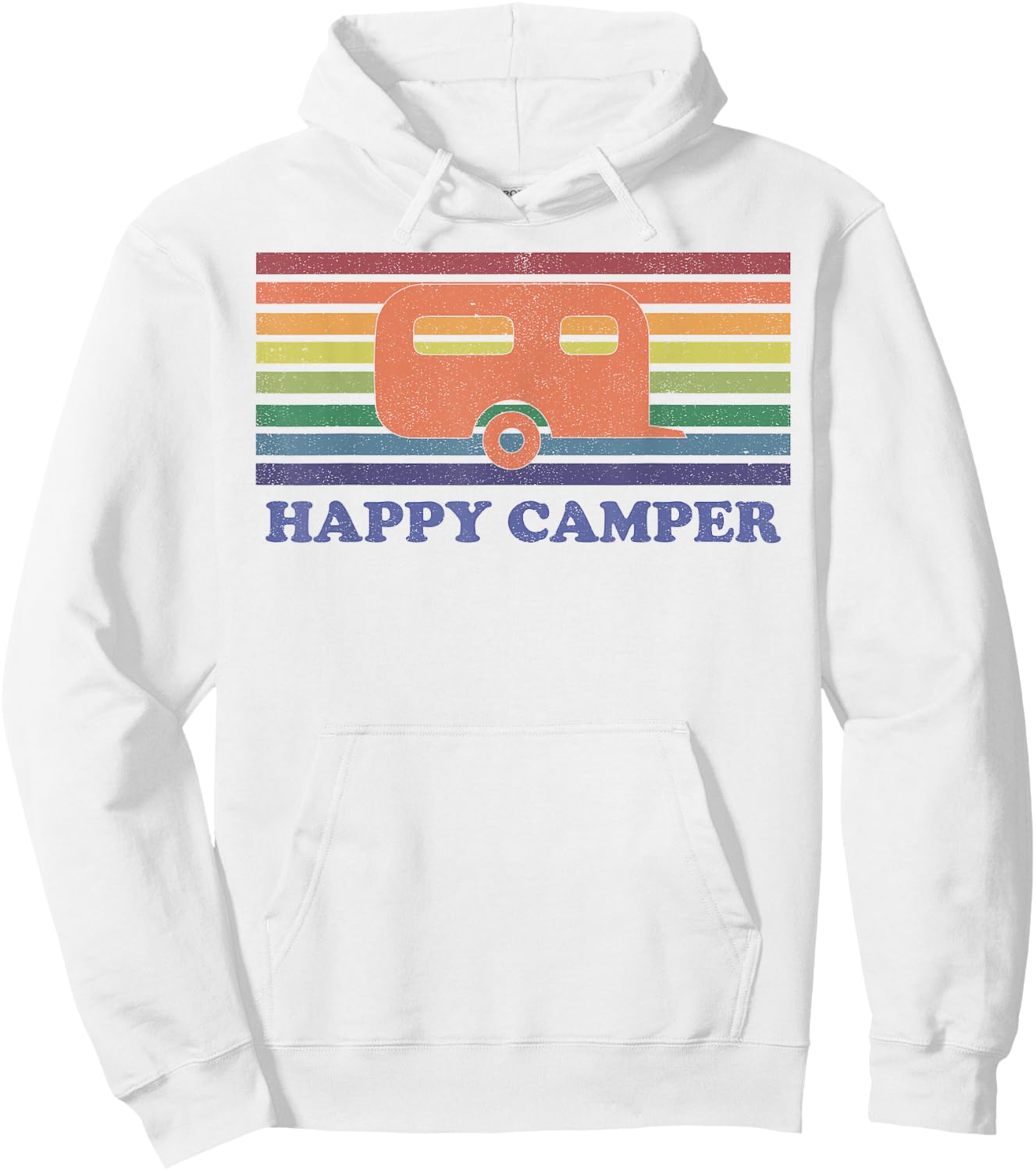 Happy Camper Shirt Vintage Camping Hoodie - Hoodie | White