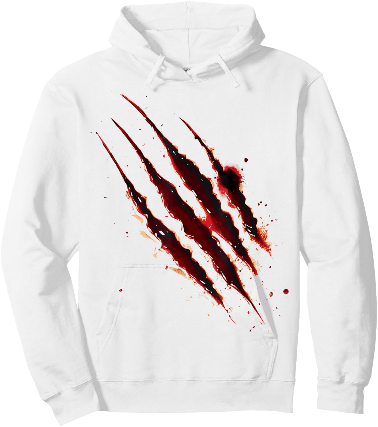 Bloody Shirt Zombie Outbreak Blood Splatter Claw Marks Hoodie - Hoodie | White