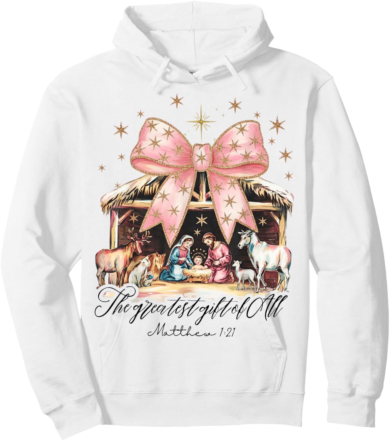 The Greatest Gift Of All Nativity Jesus Christian Christmas Hoodie - Hoodie | White