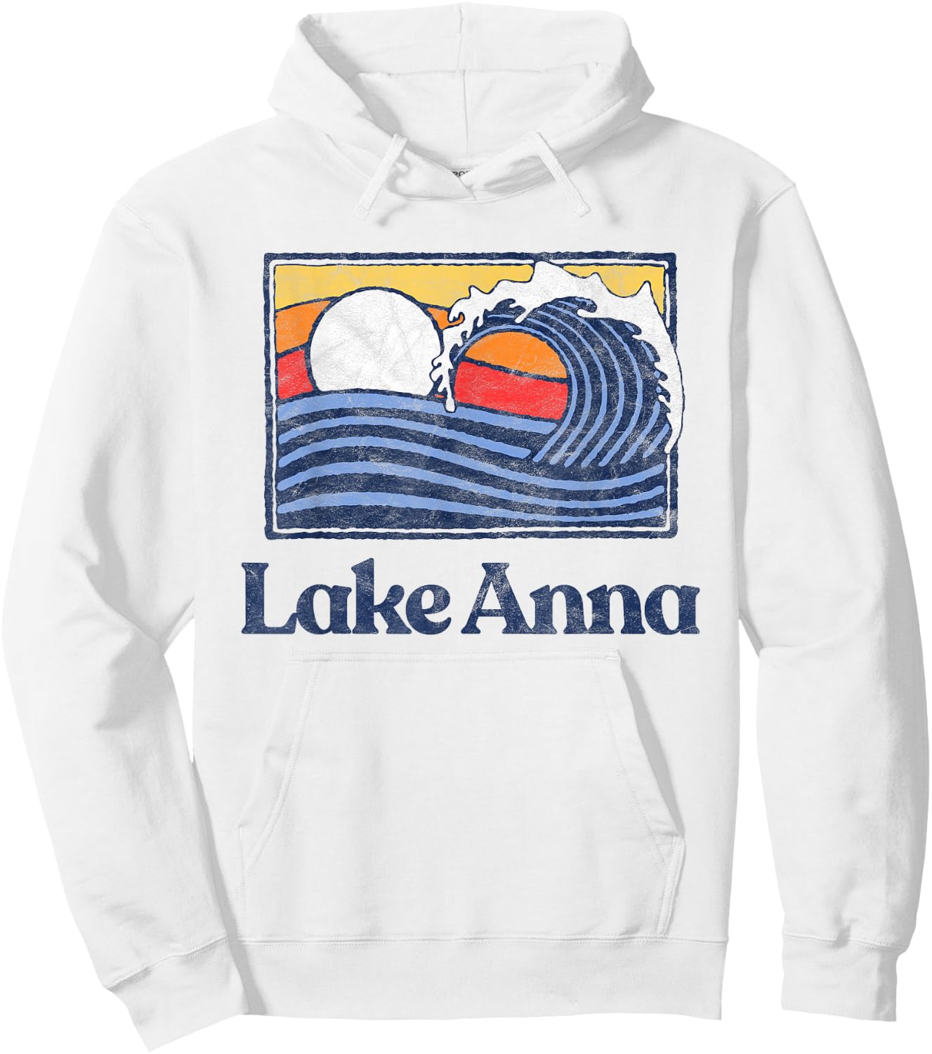 Lake Anna Retro Surfer Vintage Beach & Wave Graphic Women Kids Hoodie - Hoodie | White