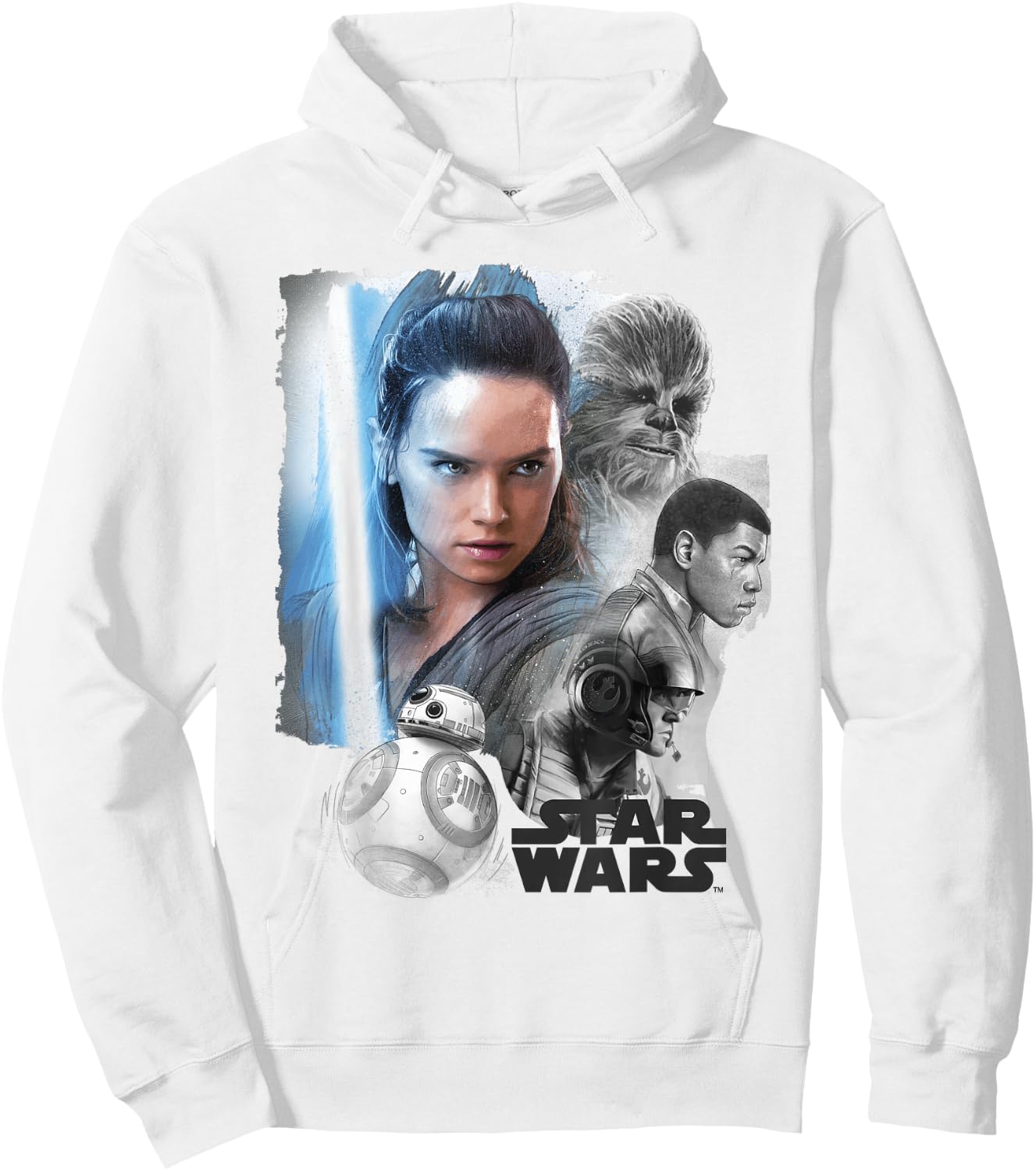 Star Wars Last Jedi Rey & the Team Are Ready Graphic Hoodie - Hoodie | White