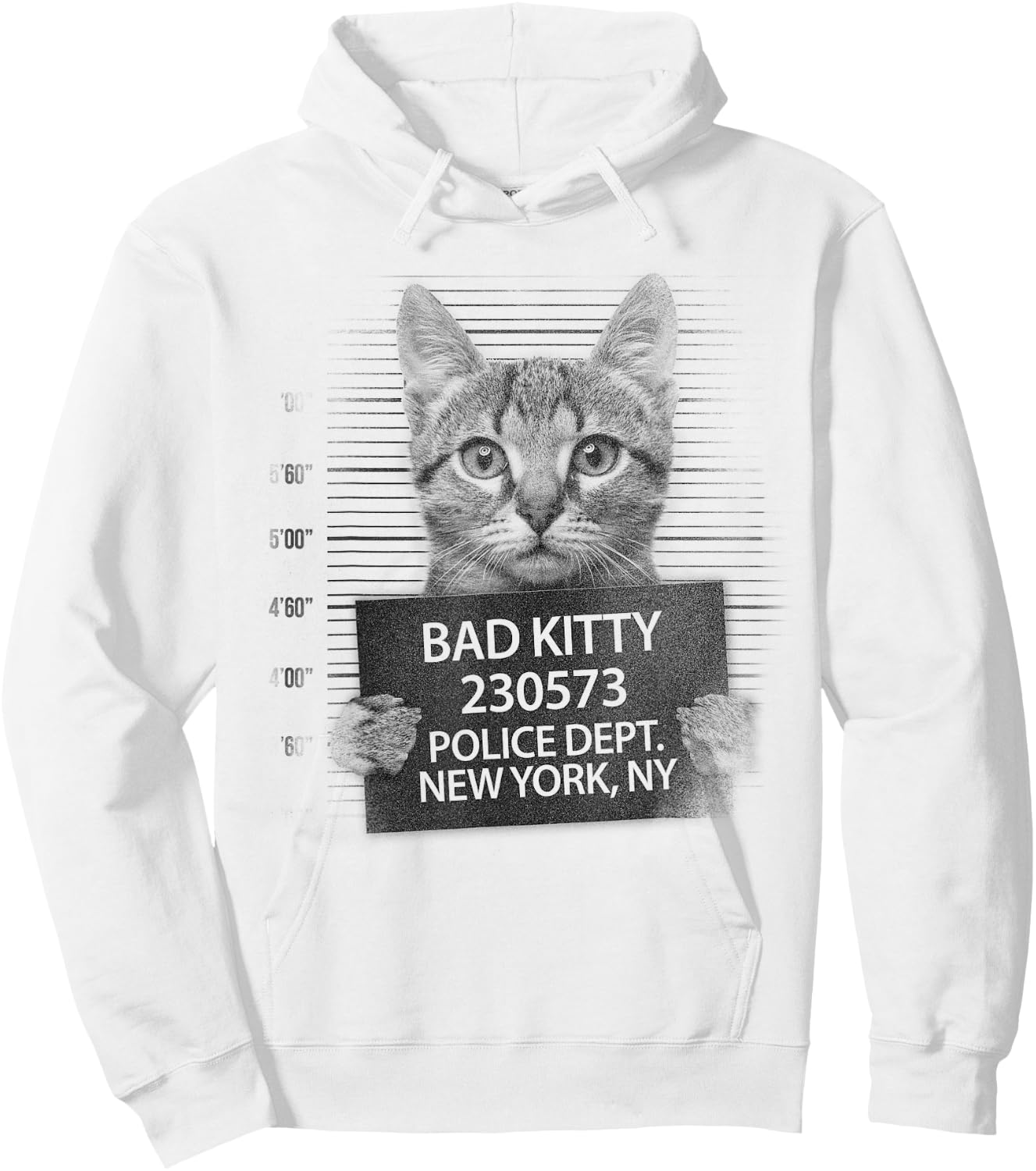 Funny Cute Bad Kitty Cat Hoodie - Hoodie | White
