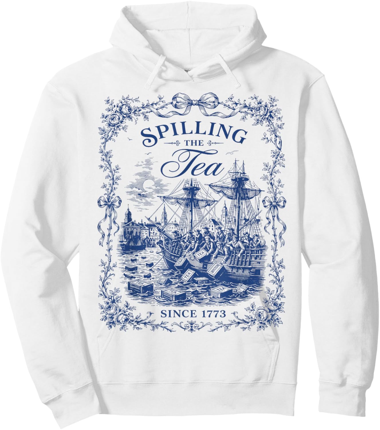 Spilling The Tea Since 1773 Vintage Us History Teacher Hoodie - Hoodie | White