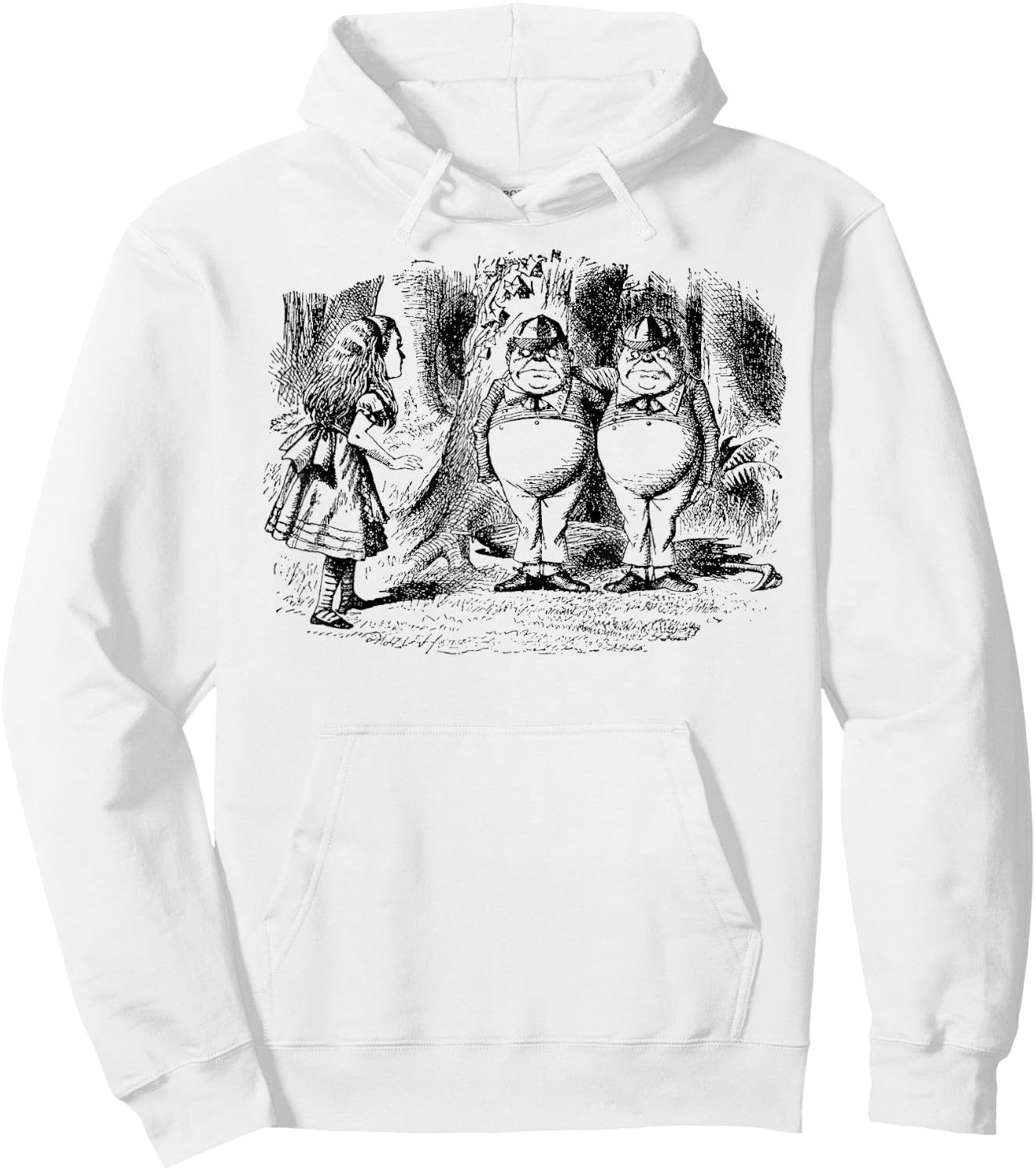 Alice Tweedle Dee and Tweedle Dum in Wonderland Hoodie - Hoodie | White