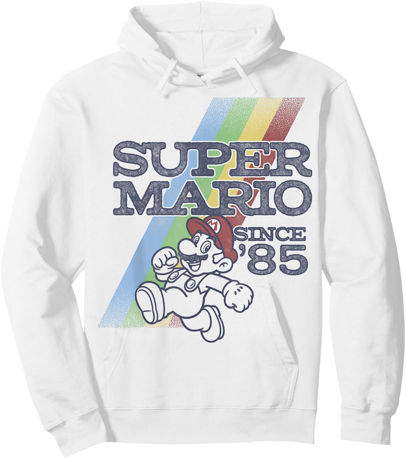 Nintendo Super Mario Retro Rainbow '85 Graphic Hoodie - Hoodie | White