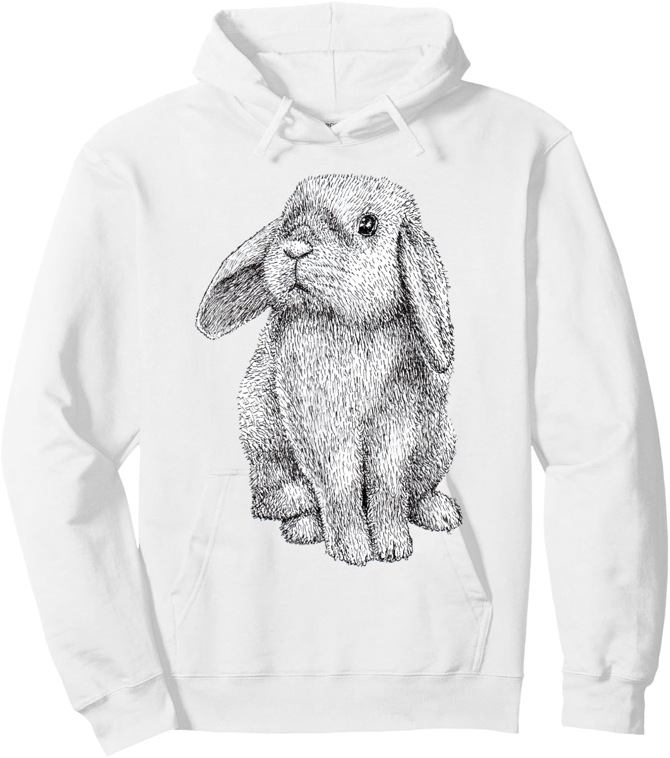 Lop Eared Bunny Rabbit Cute Hoodie - Hoodie | White