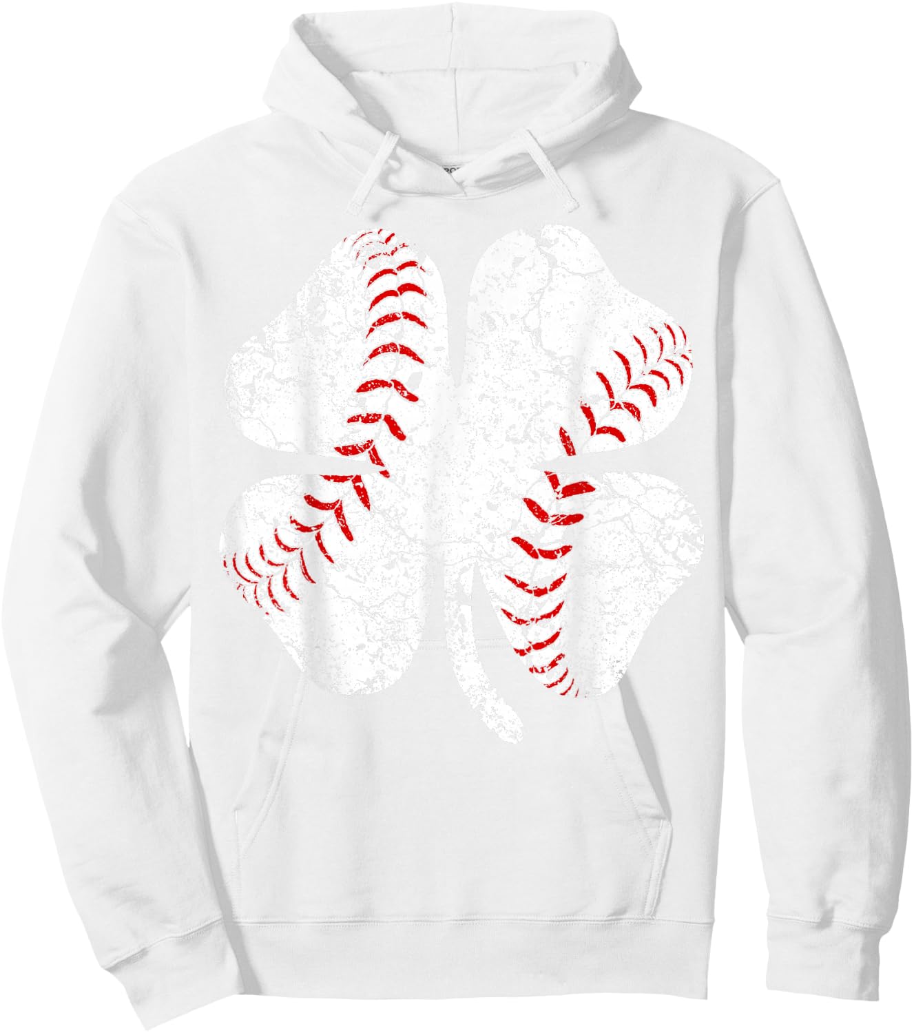 Baseball St Patricks Day Boys Girls Men Women Shamrock Green Hoodie - Hoodie | White
