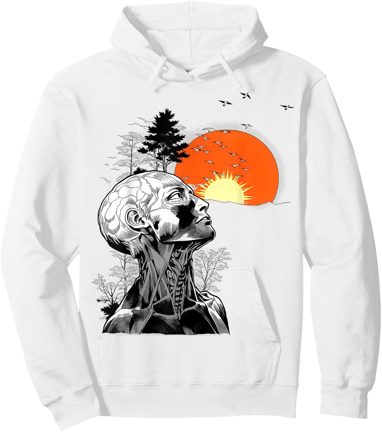 Hangover Human Tree Graphic Hoodie - Hoodie | White