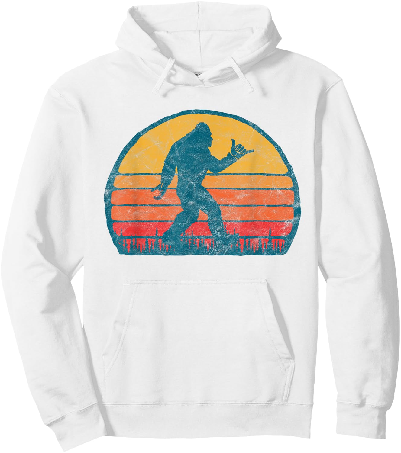 Funny Shaka Aloha Bigfoot Surfer Shirt - Believe Dude! Hoodie - Hoodie | White