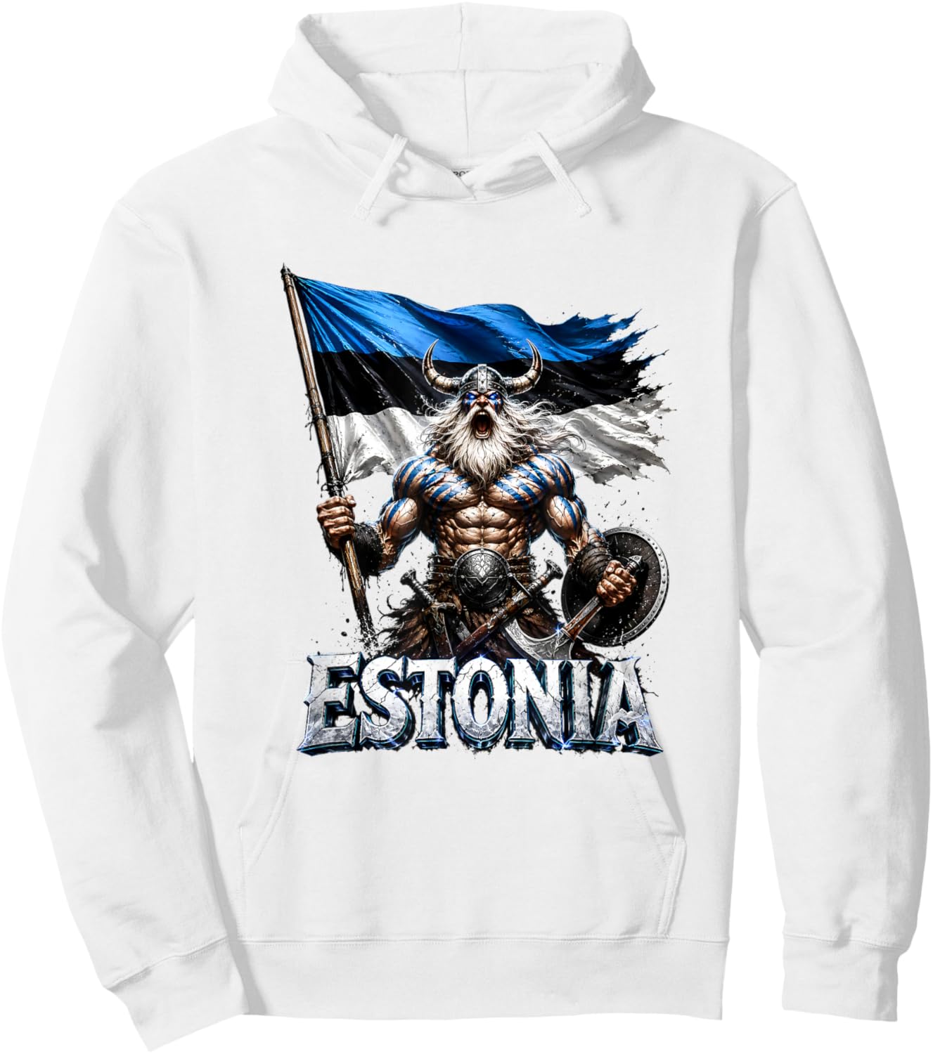 Estonia , Estonian maps, Estonia Flag Shirt for Hoodie - Hoodie | White