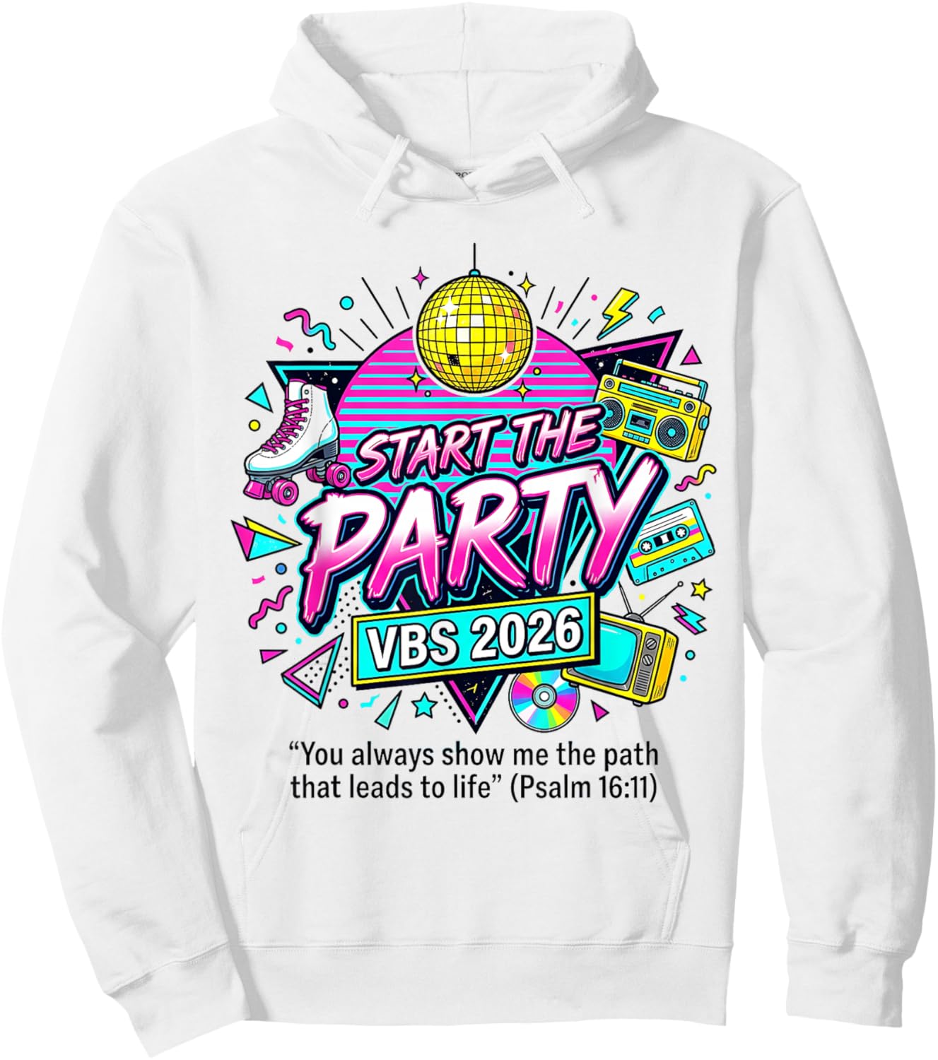Vintage Start The Party VBS 2026 Boombox Music Teacher Hoodie - Hoodie | White