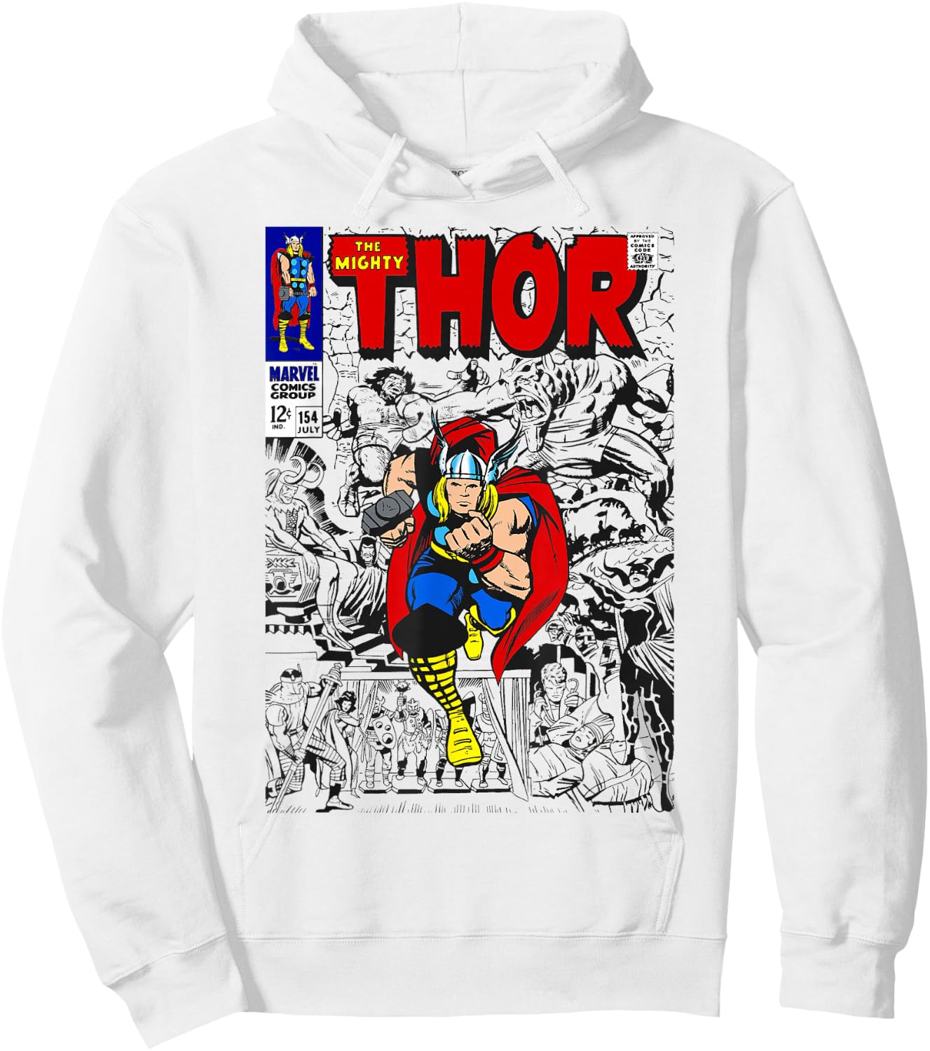 Marvel The Mighty Thor Retro Classic Comic Graphic Hoodie - Hoodie | White
