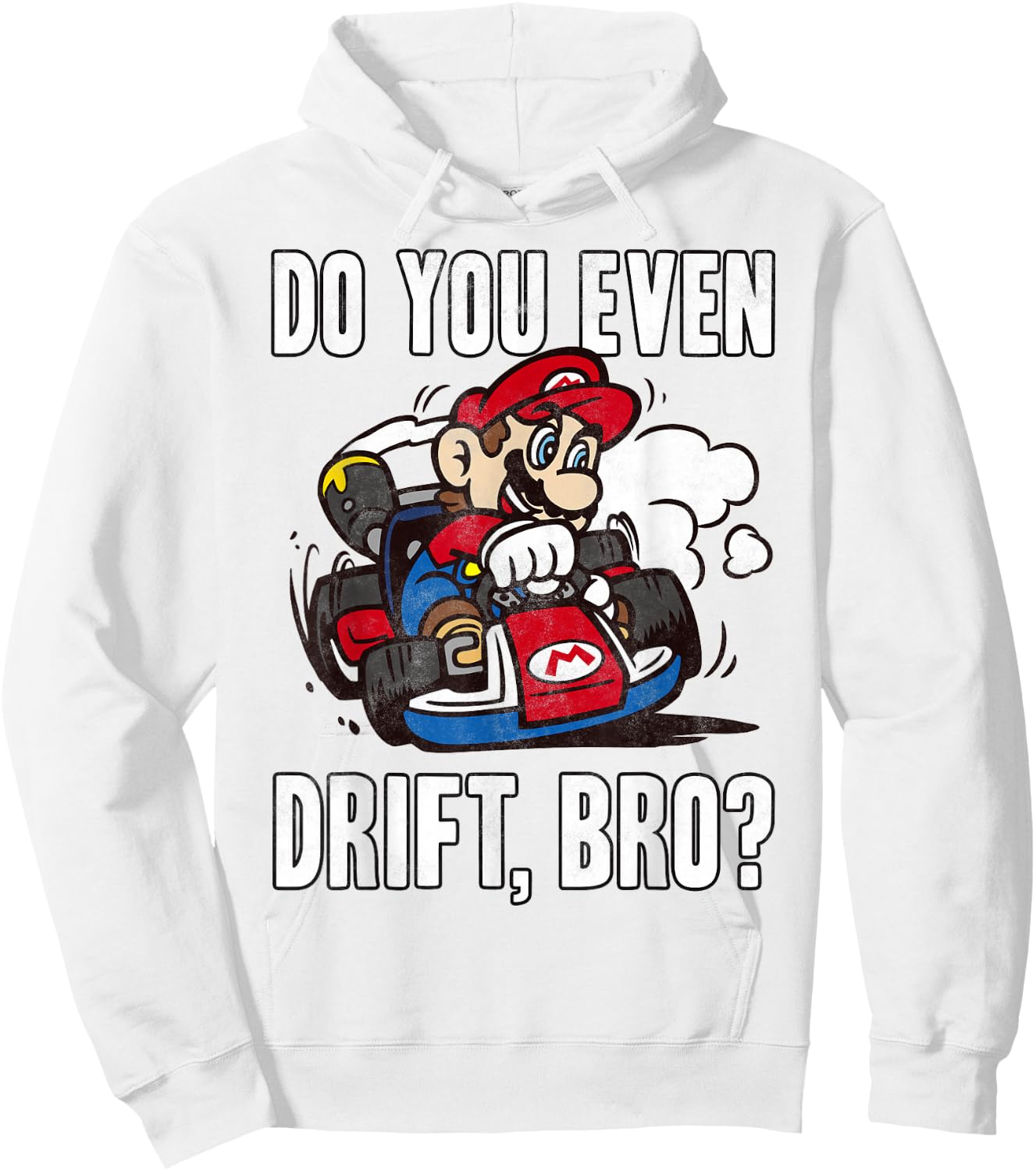 Nintendo Mario Kart Do You Even Drift Bro Graphic Hoodie - Hoodie | White