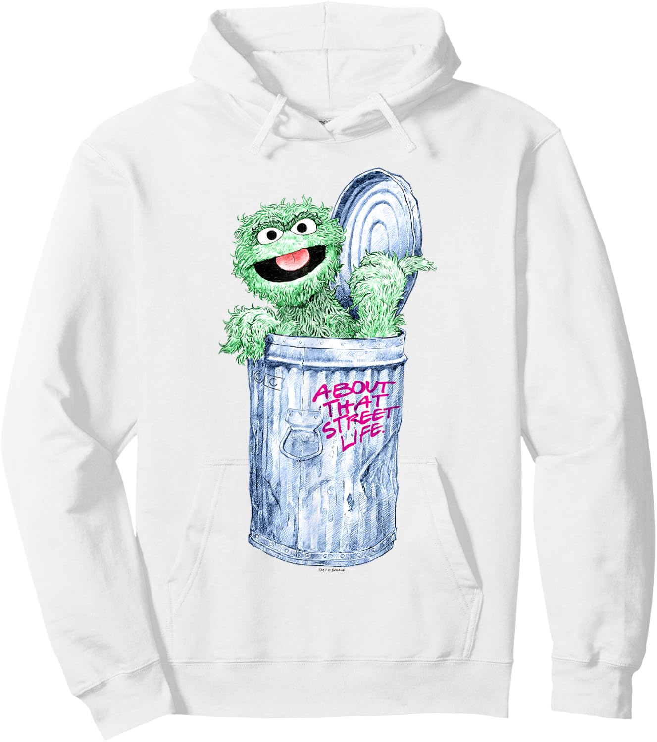 Sesame Street Oscar The Grouch Street Life Hoodie - Hoodie | White