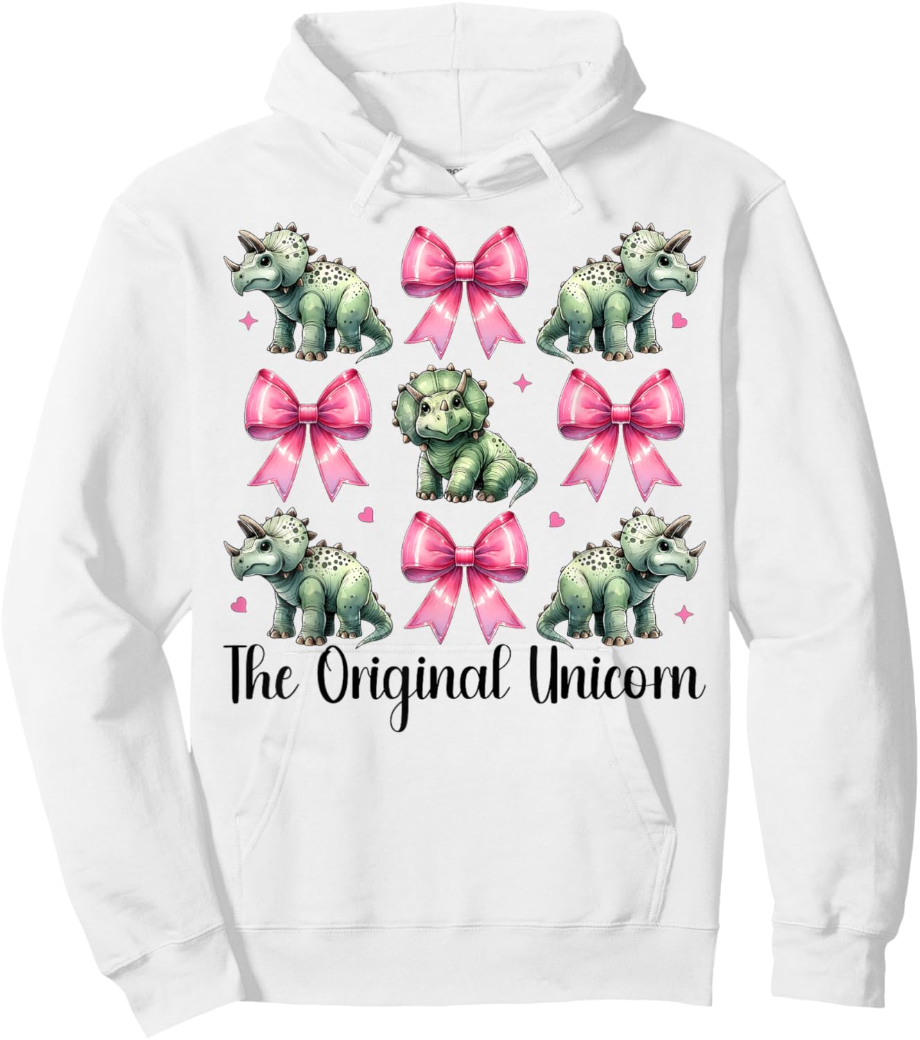 Triceratops Dinosaur Girl Coquette Bow The Original Unicorn Hoodie - Hoodie | White