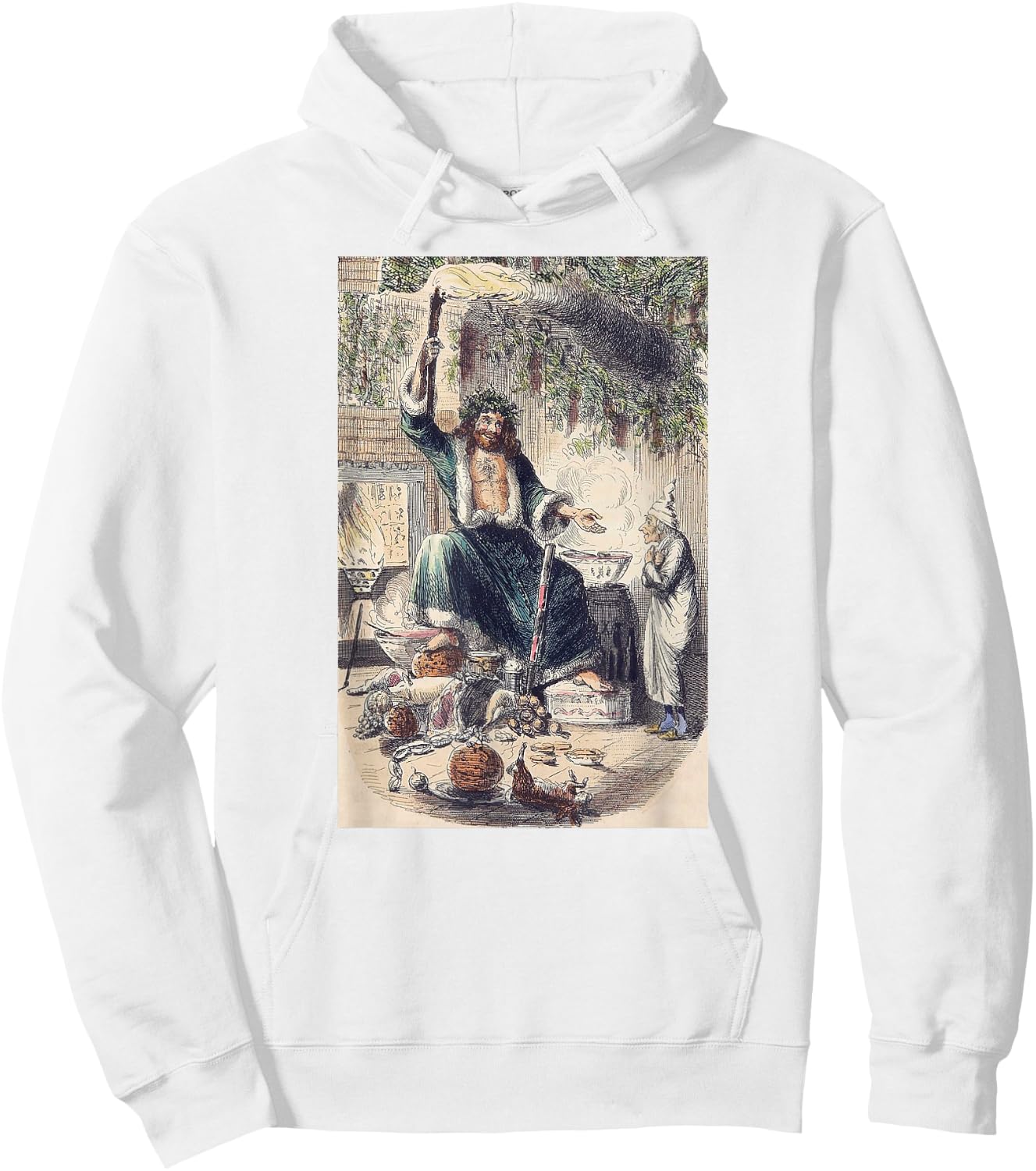 A Christmas Carol Scrooge Shirt- Christmas Present Ghost Hoodie - Hoodie | White