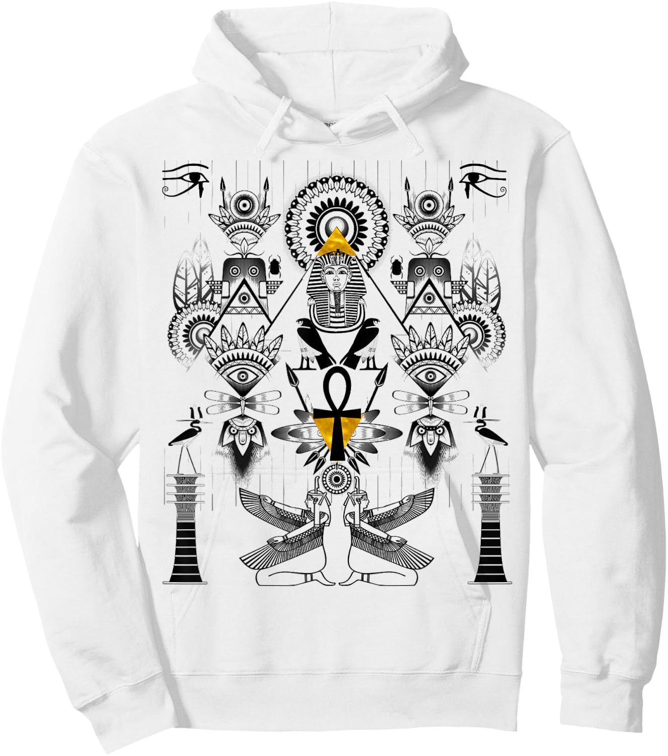 Psychedelic Inspiration Egyptian Hoodie - Hoodie | White