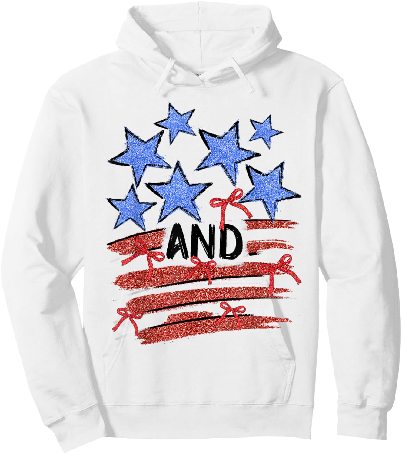 Coquette USA Patriotic American Flag 4th of July Hoodie - Hoodie | White