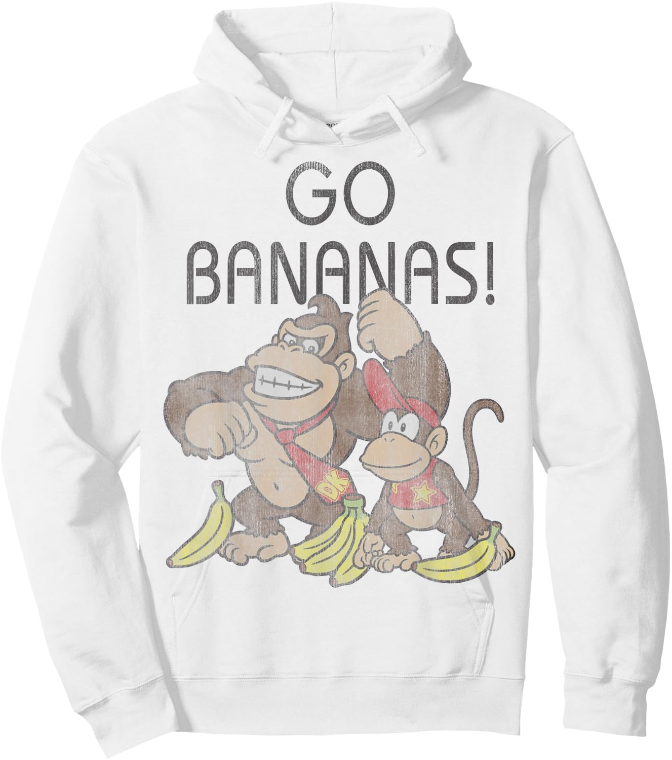 Nintendo Donkey Kong Go Bananas Vintage Graphic Hoodie - Hoodie | White