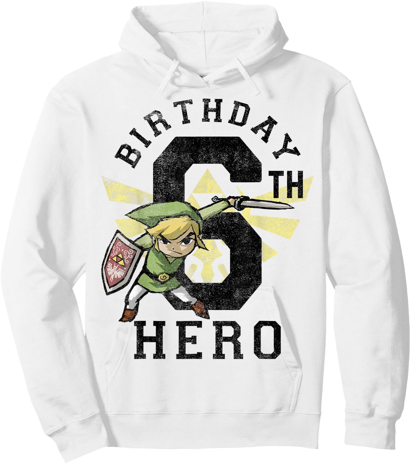 Legend of Zelda Link 6th Birthday Hero Triforce Logo Small Hoodie - Hoodie | White