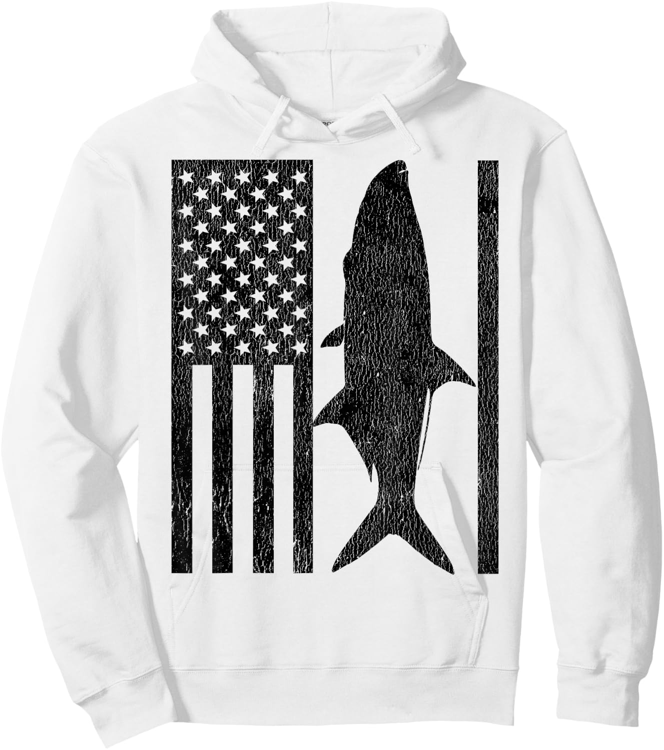 Tarpon Fishing - American Flag Tarpon Fisherman Hoodie - Hoodie | White