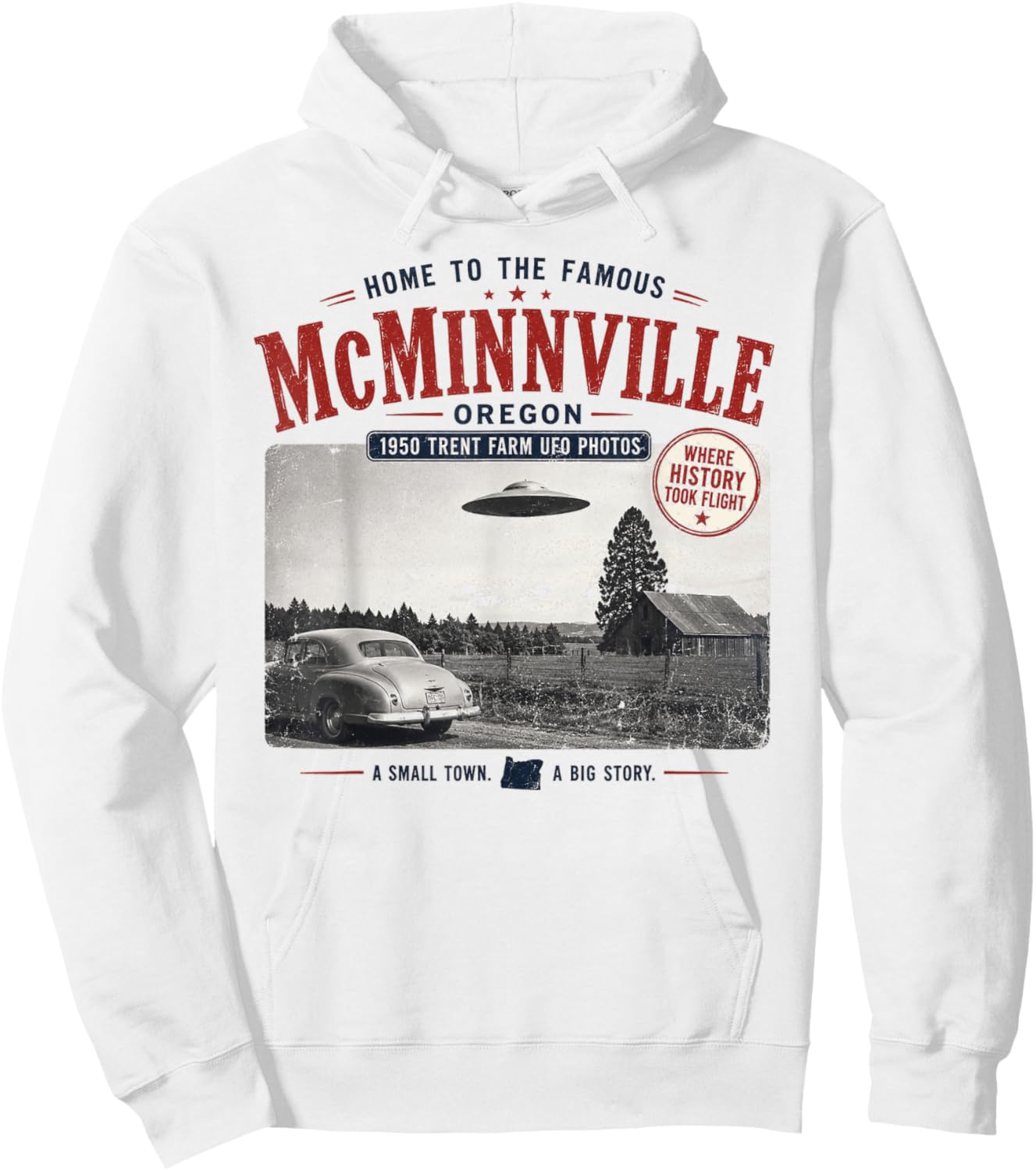 McMinnville Oregon - Vintage 1950 UFO Sighting Hoodie - Hoodie | White