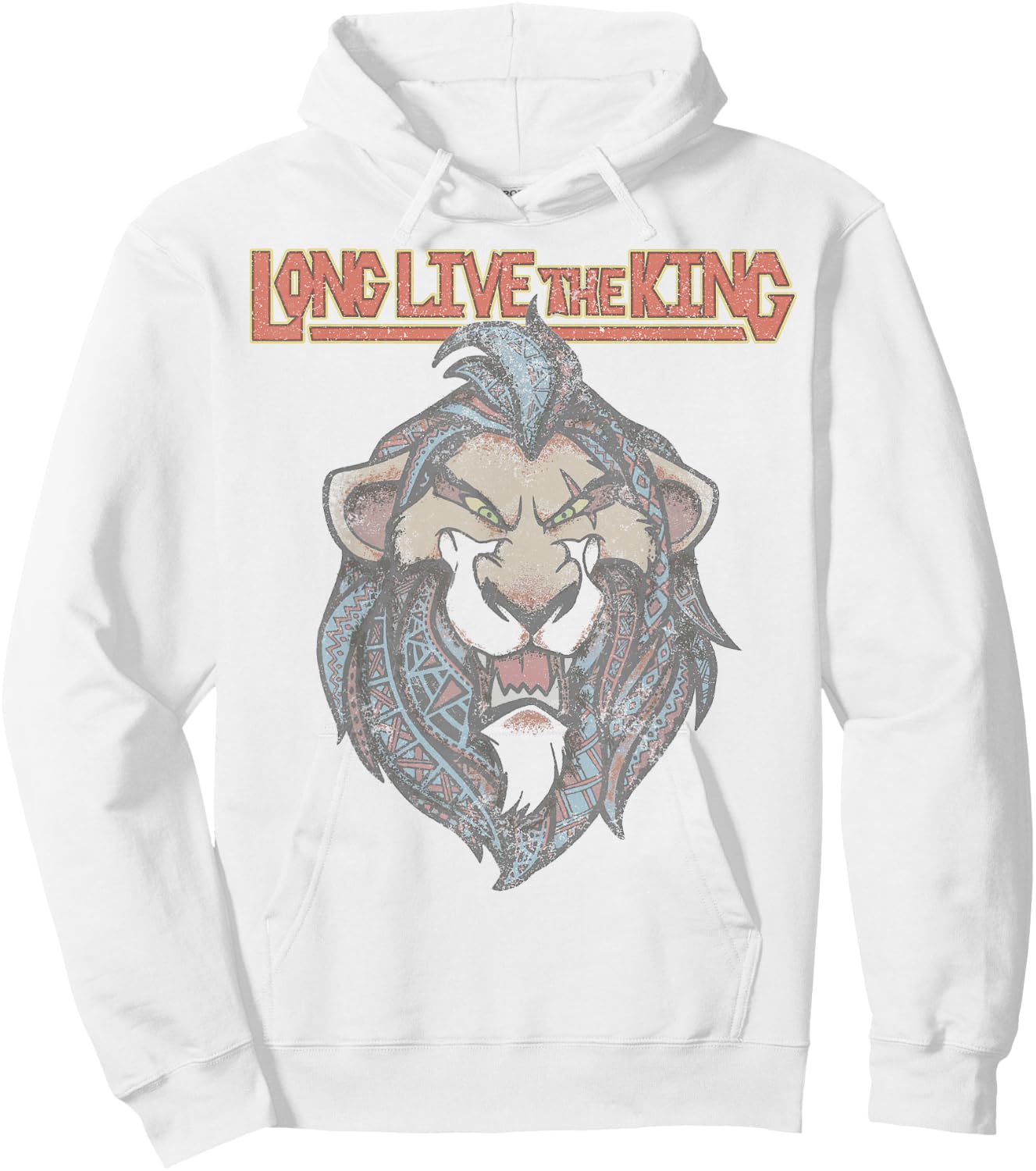 Disney The Lion King Geometric Scar Long Live The King Hoodie - Hoodie | White