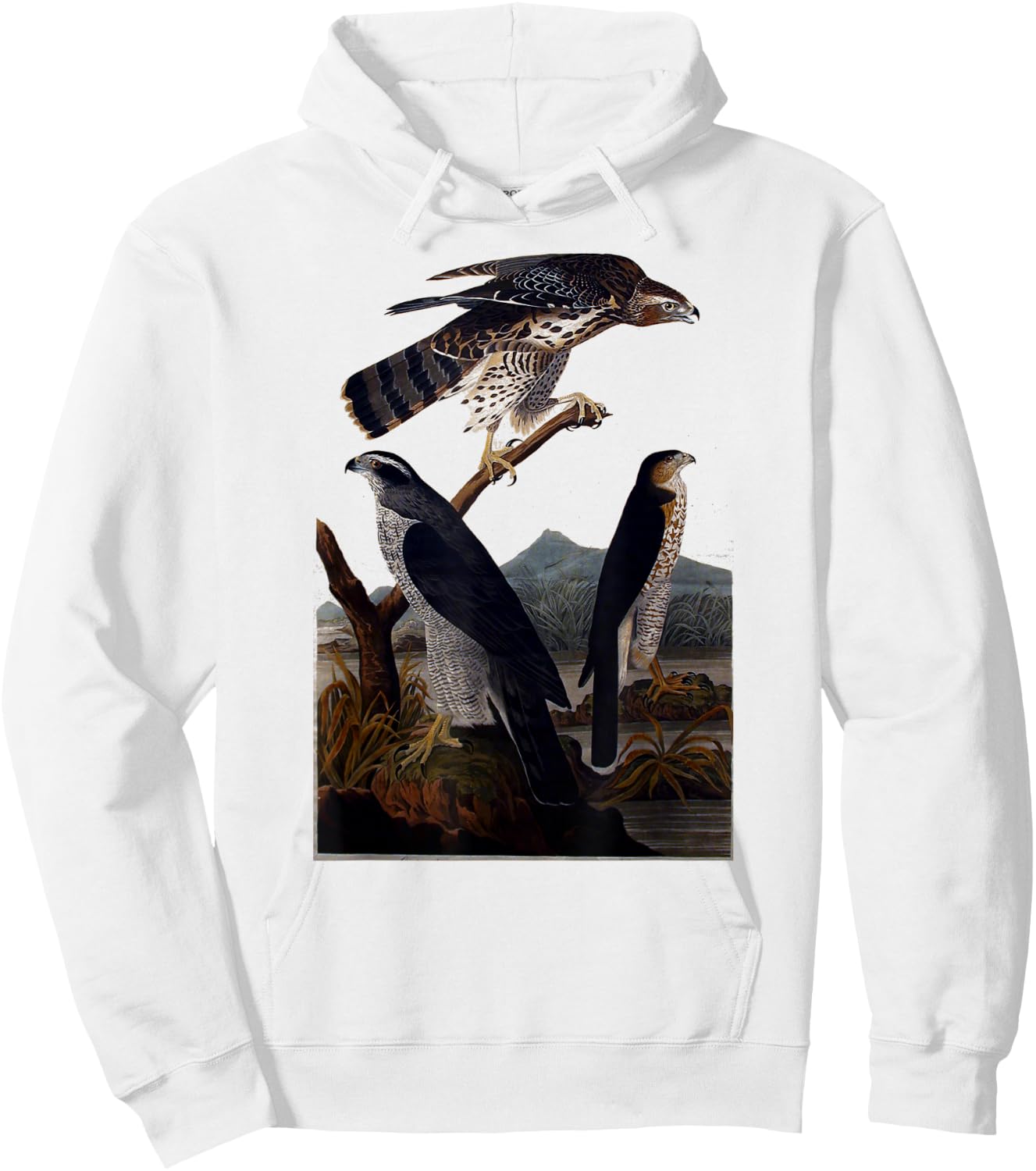 Goshawk Birds of Prey Hawk Air Raptors vintage Graphic Hoodie - Hoodie | White