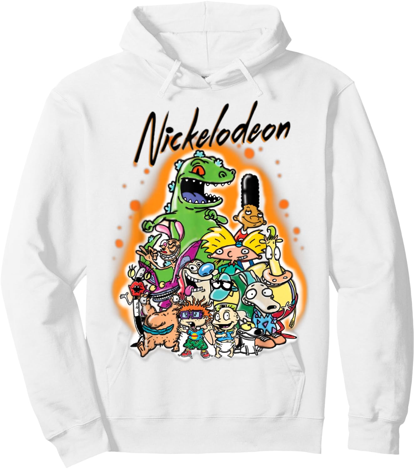 Nickelodeon Classic Nick 90s Urban Spray Paint Character Hoodie - Hoodie | White