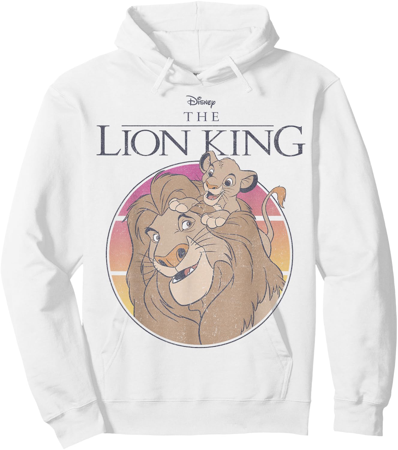 Disney The Lion King Mufasa And Simba Sunset Poster Hoodie - Hoodie | White