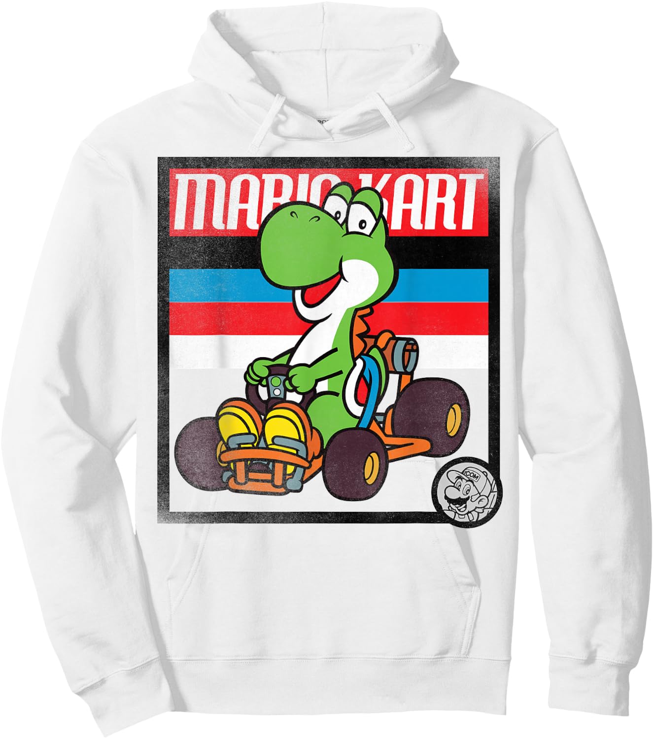 Nintendo Mario Kart Yoshi Old School Graphic Hoodie - Hoodie | White