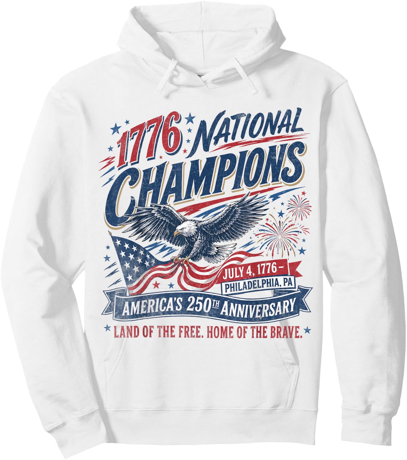 1776 National Champions Hoodie - Hoodie | White