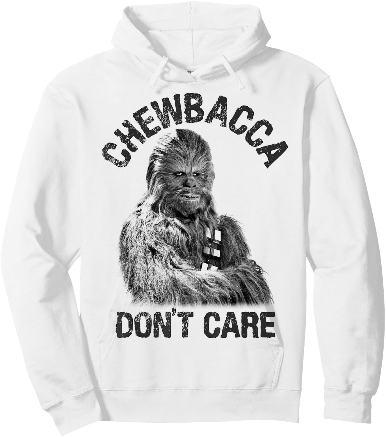 Star Wars Chewbacca Don't Care Funny Logo Hoodie - Hoodie | White
