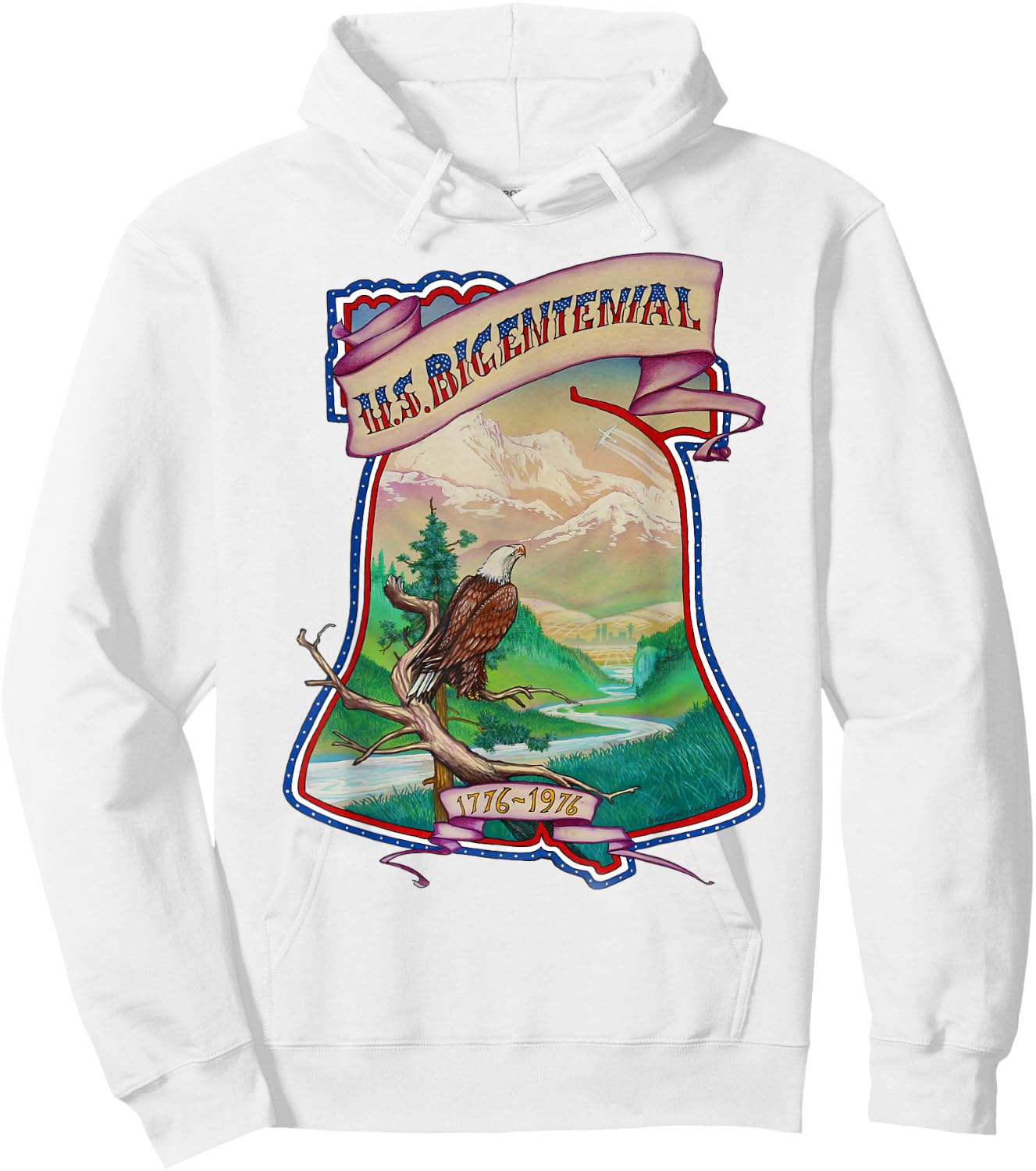 U.S. Bicentennial Patriotic Vintage Throwback 4th of July Women Kids Men Hoodie - Hoodie | White