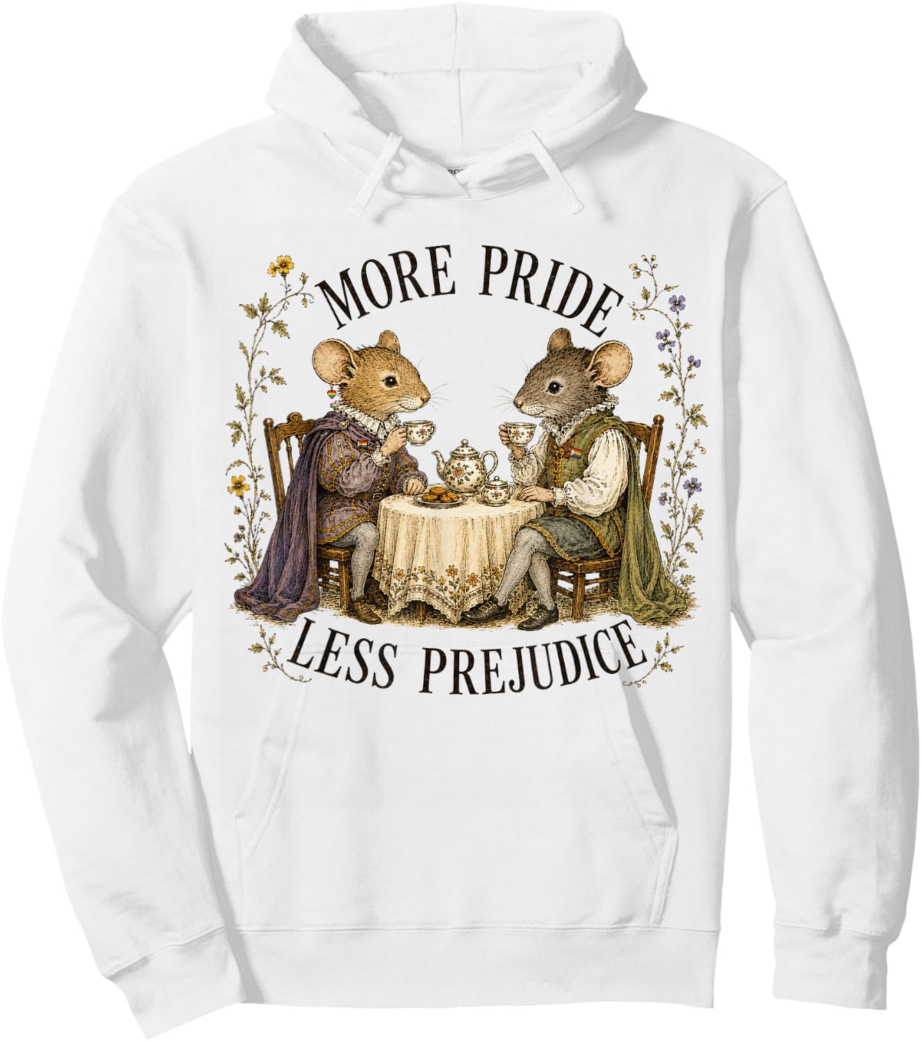 More Pride Less Prejudice Two Side Rats Men Women Hoodie - Hoodie | White
