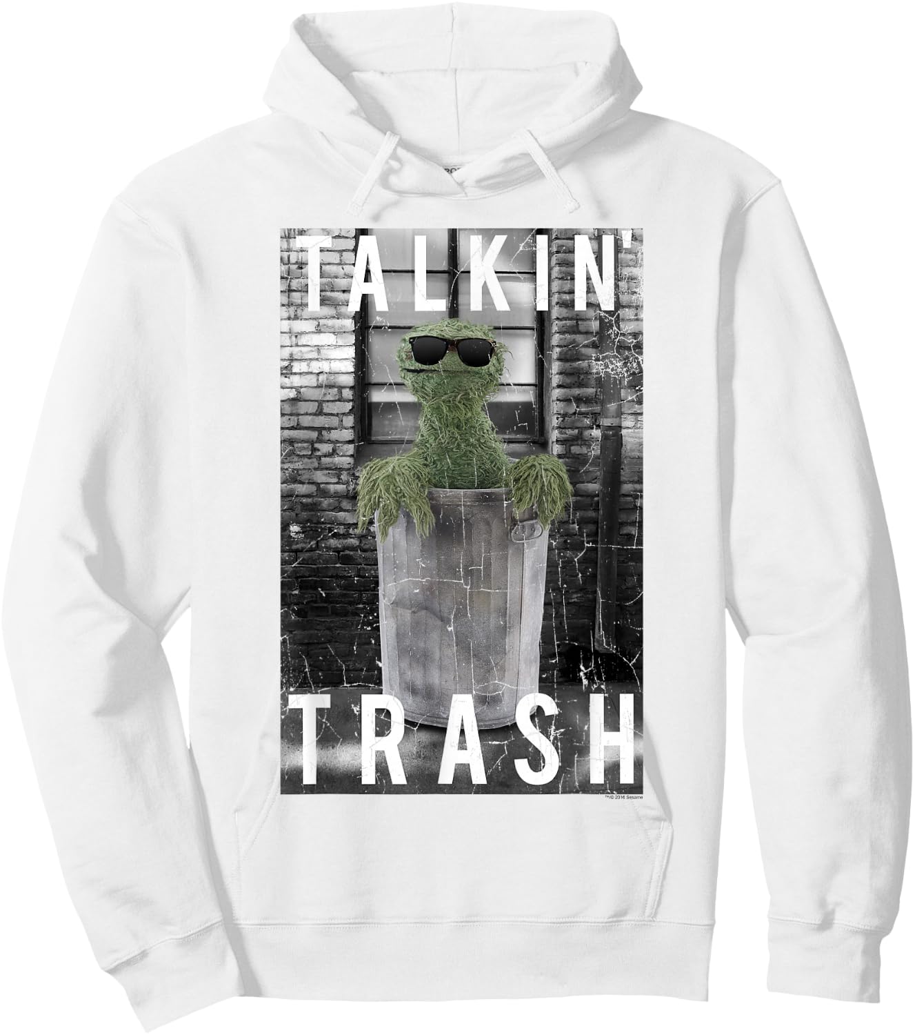 Sesame Street Oscar The Grouch Talkin' Trash Hoodie - Hoodie | White
