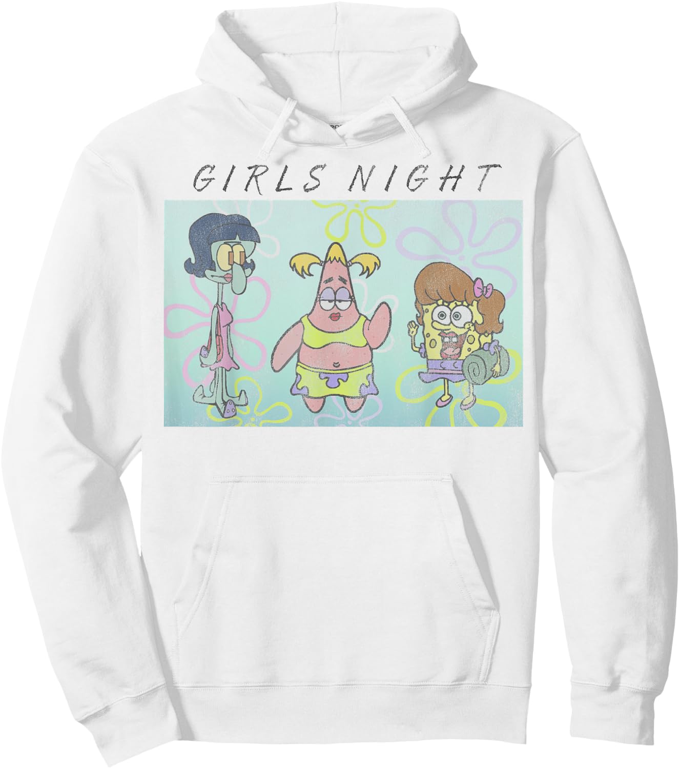 SpongeBob SquarePants Patrick Squidward Girls Night Hoodie - Hoodie | White