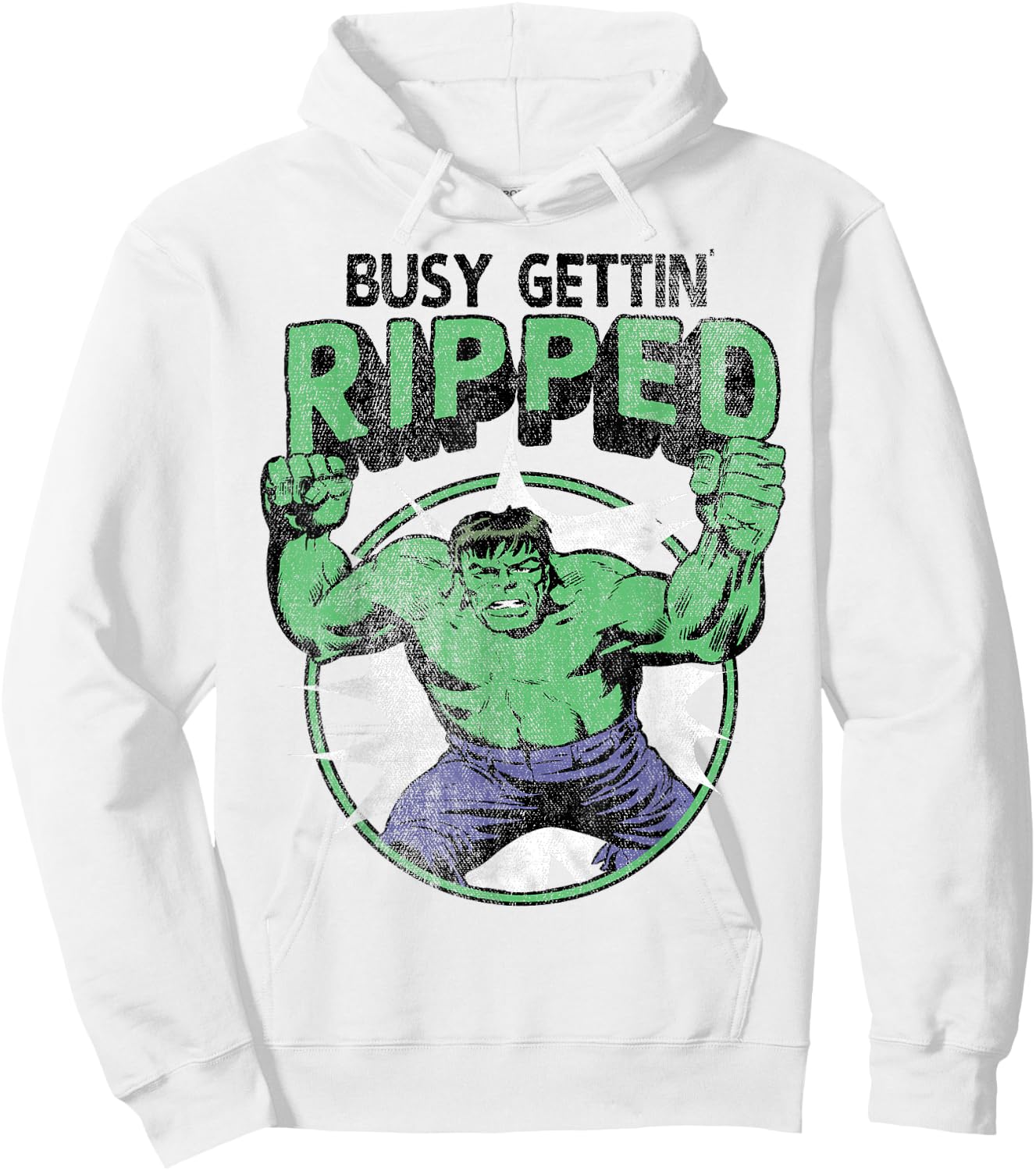 Marvel Hulk Busy Gettin Ripped Workout Hoodie - Hoodie | White
