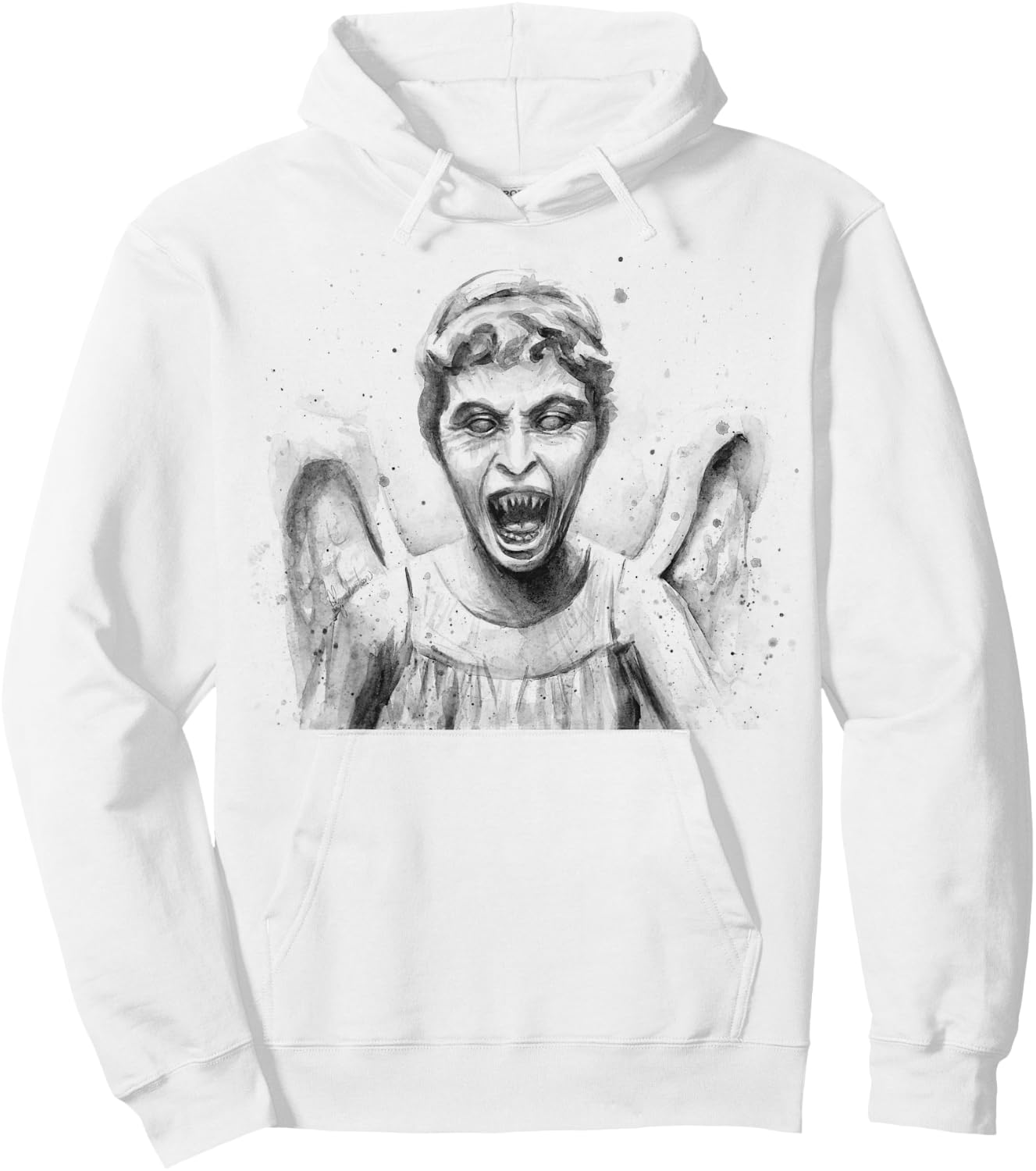 Weeping Angel Watercolor Sci-Fi Scary Don't Blink Hoodie - Hoodie | White
