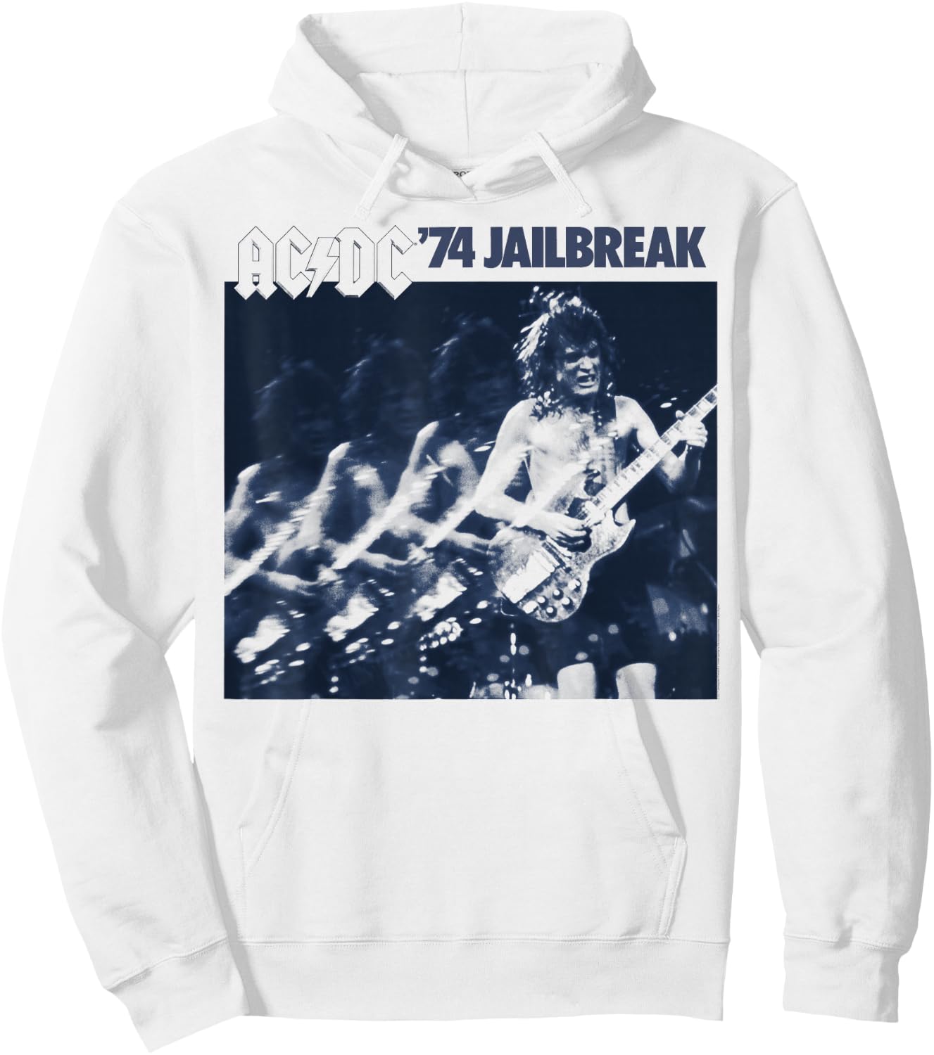 AC/DC - '74 Jailbreak EP Artwork Faded Hoodie - Hoodie | White