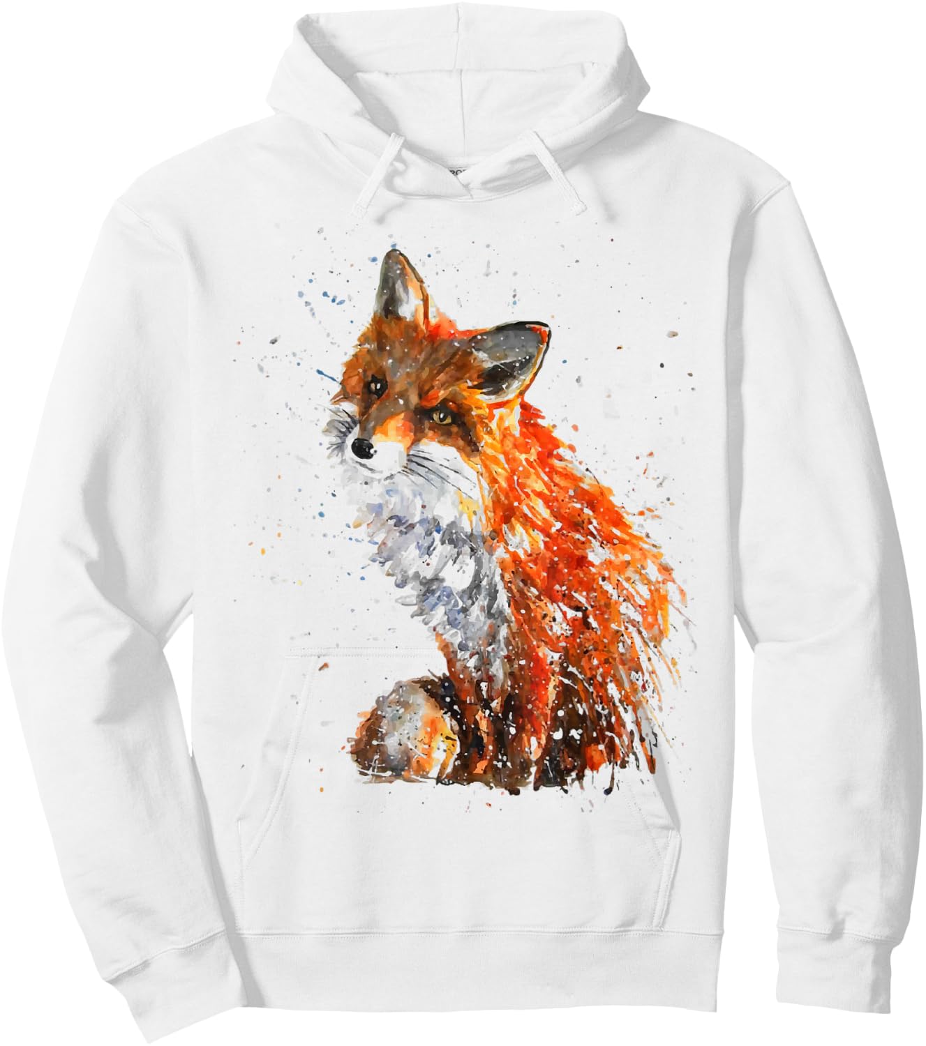 Fox, Hand Painted Fox Hoodie - Hoodie | White
