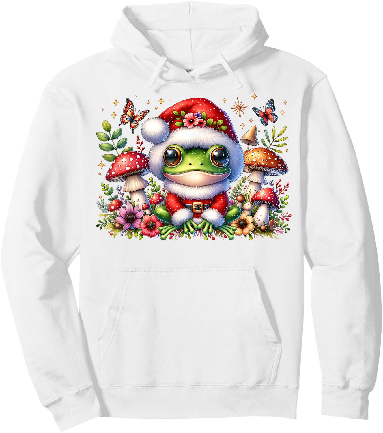 Cottagecore Frog Christmas Mushroom butterfly Men Women Kids Hoodie - Hoodie | White