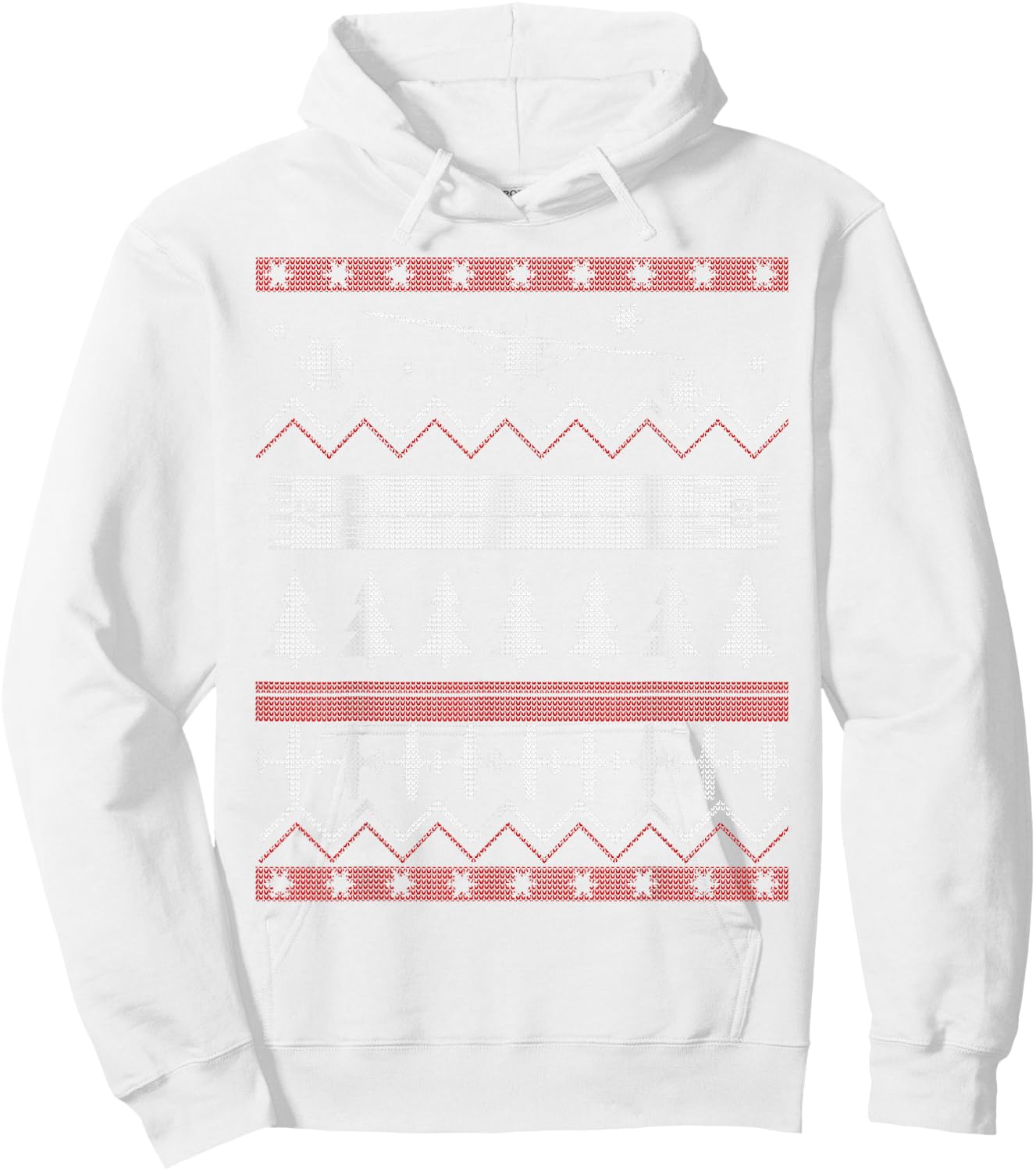A GA Christmas Ugly Christmas "Sweater" Xmas Pilot Hoodie - Hoodie | White